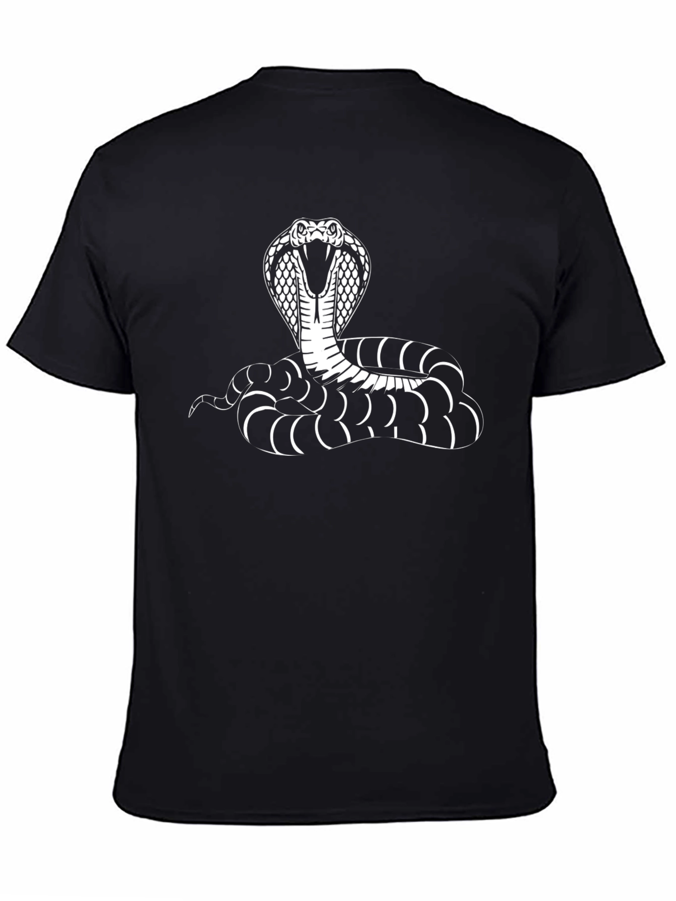 Black Cobra Graphic Tee - Snake Design