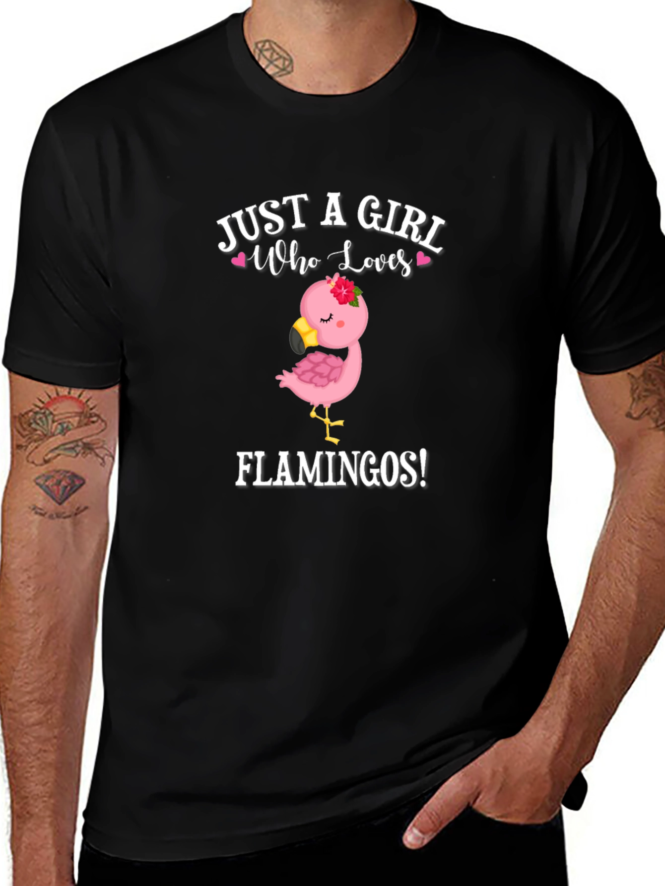 Girl Who Loves Flamingos Graphic T-Shirt