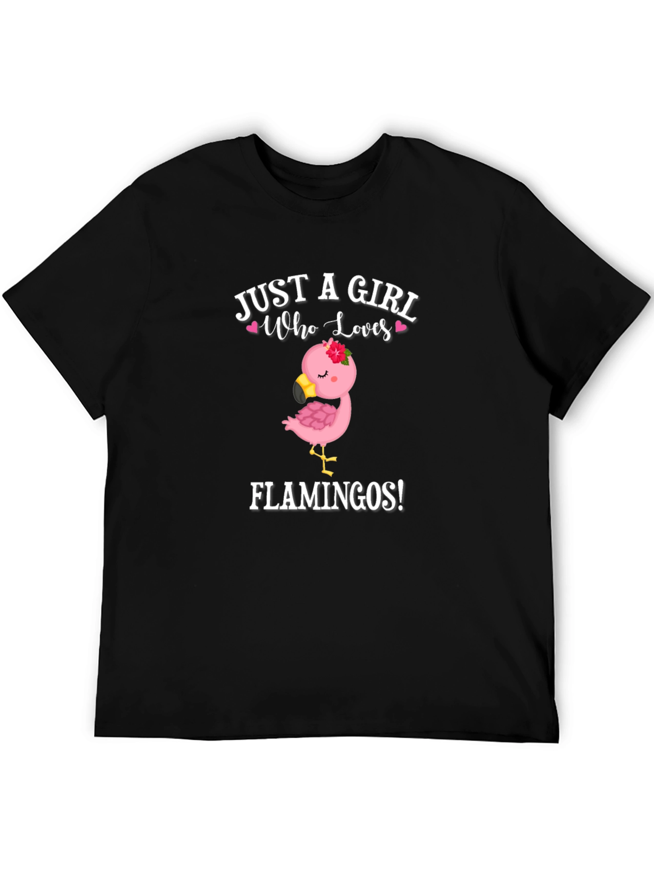 Girl Who Loves Flamingos Graphic T-Shirt