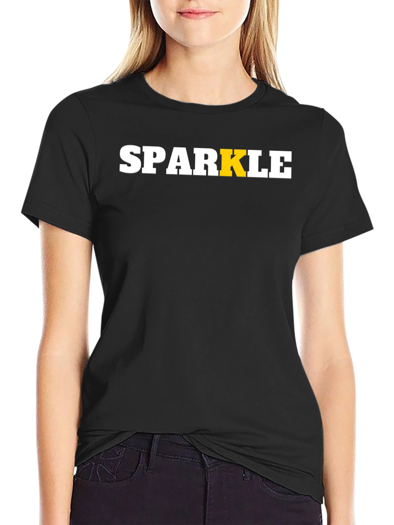 Sparkle Graphic Tee - Stylish Black T-Shirt