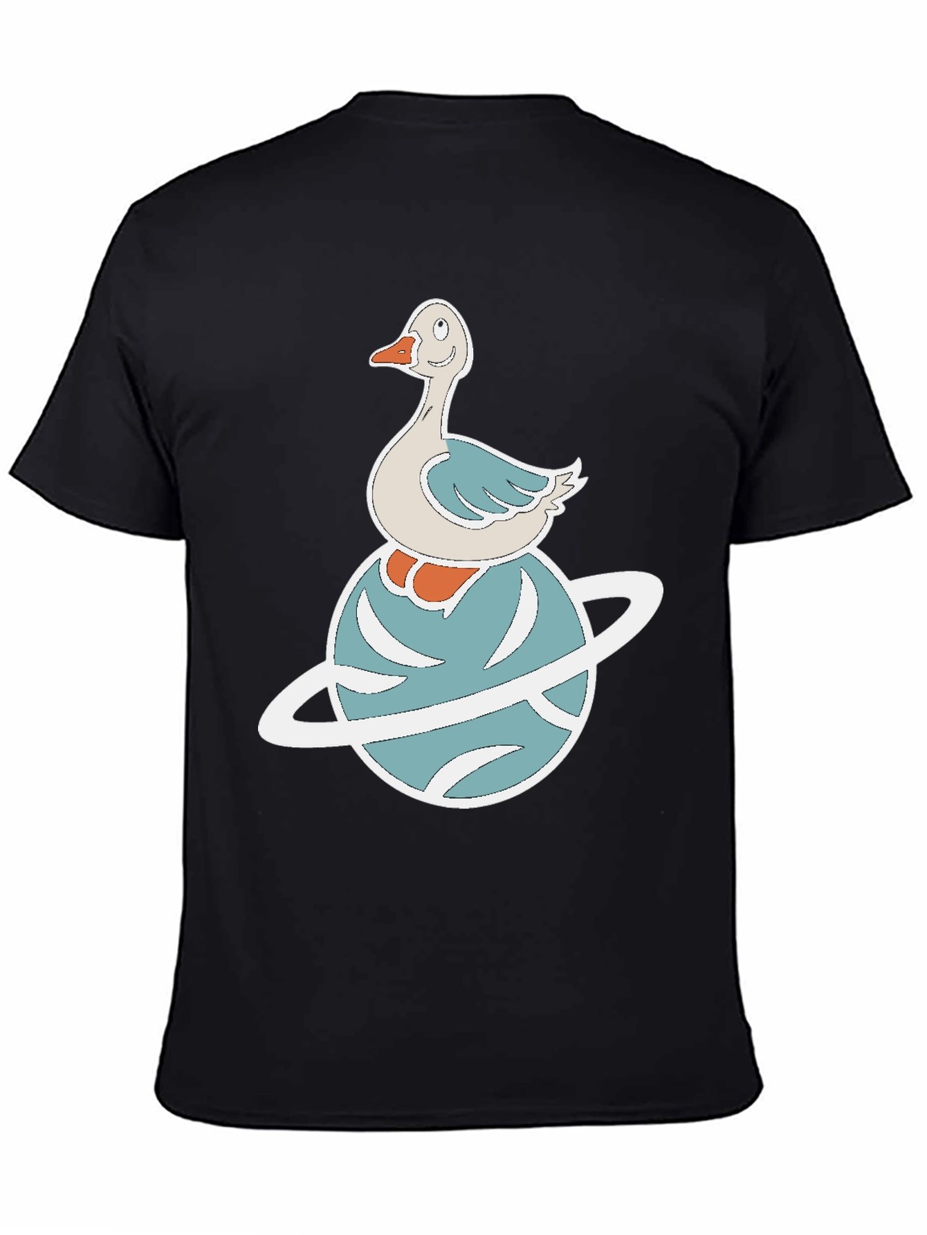 Whimsical Goose on Planet Graphic Tee