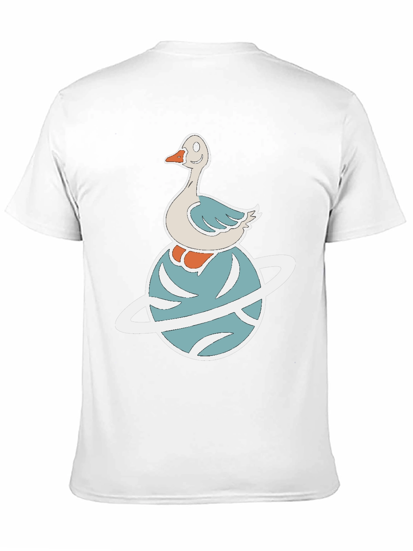 Whimsical Goose on Planet Graphic Tee