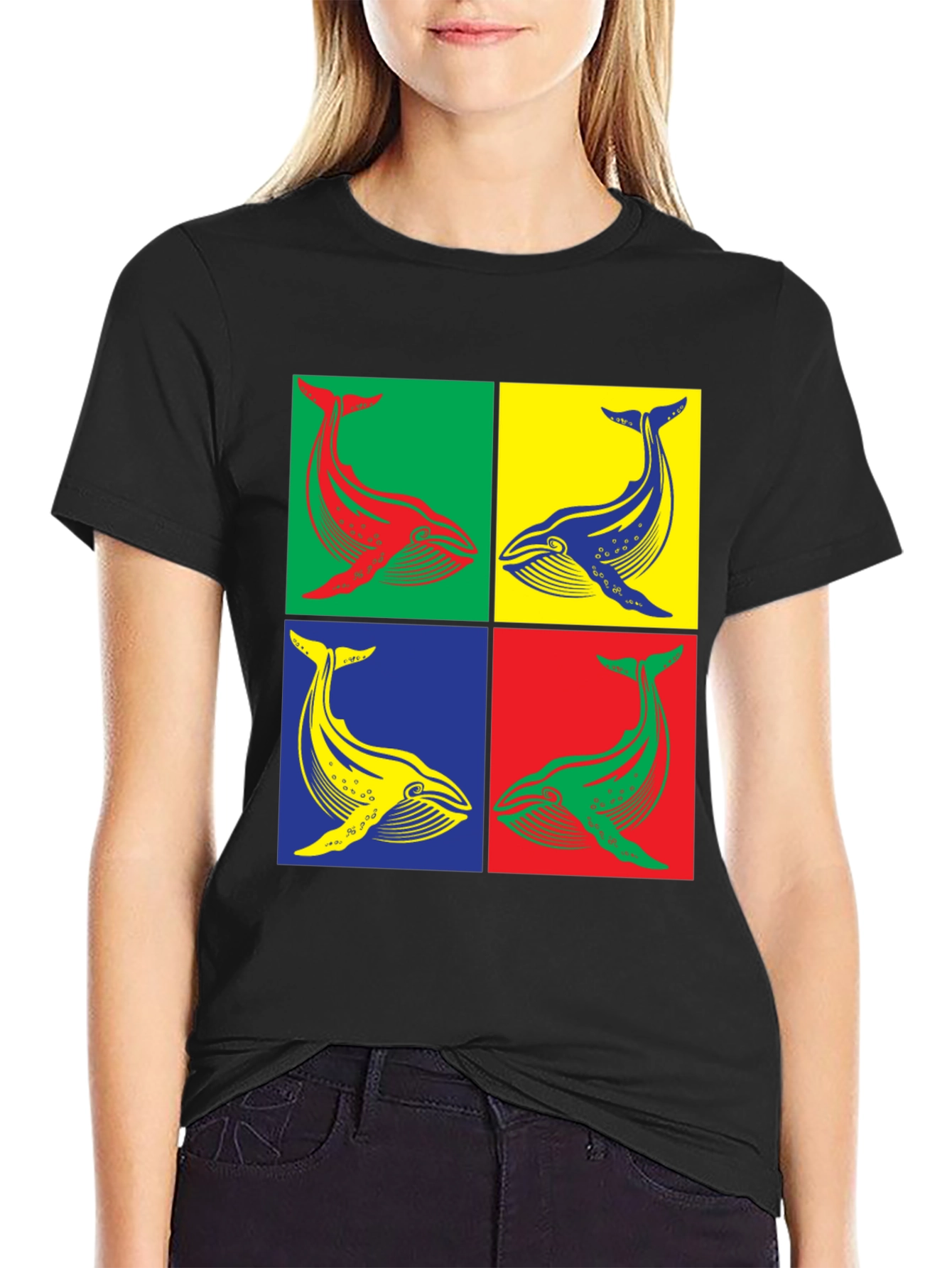 Whale Pop Art Graphic Tee - Unique Design