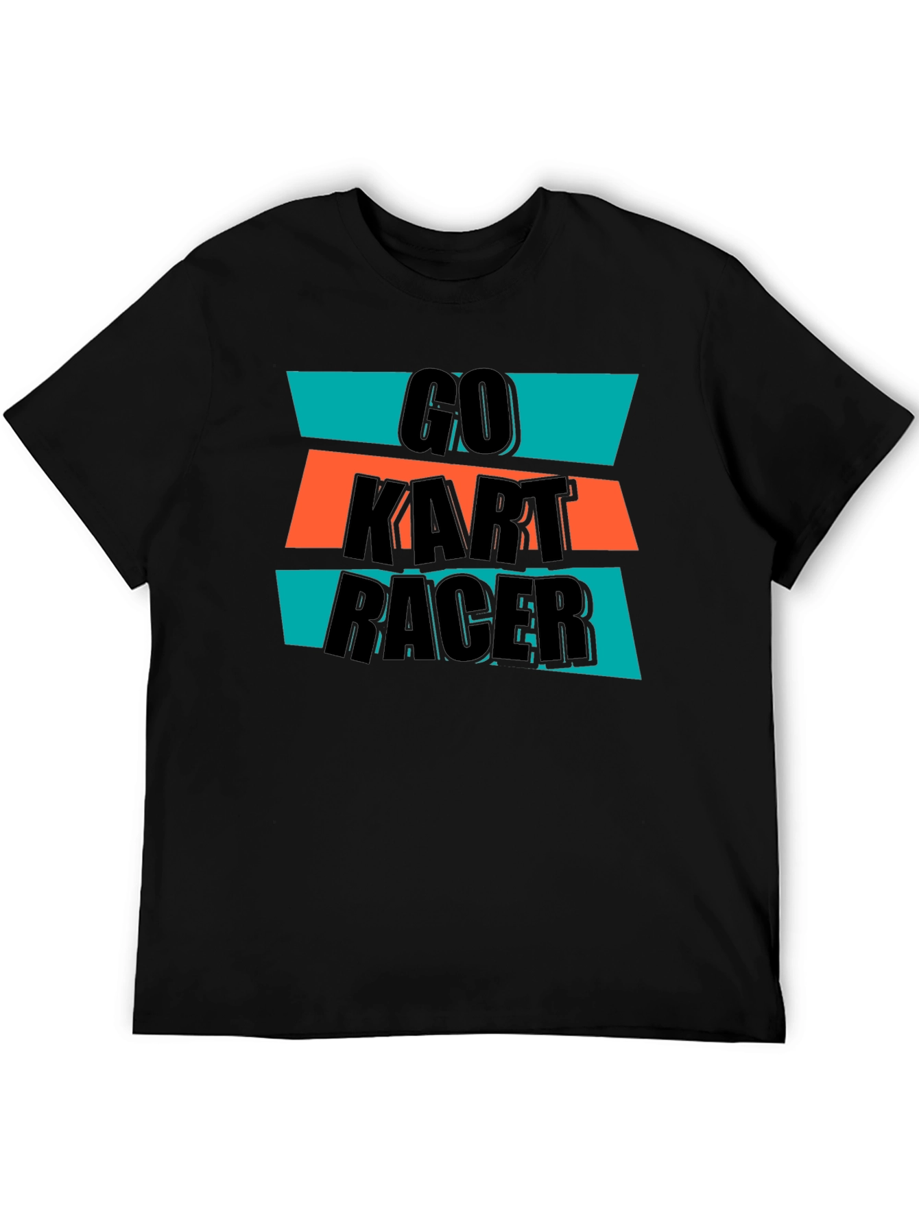 Go Kart Racer Graphic Tee - Black Cotton T-Shirt