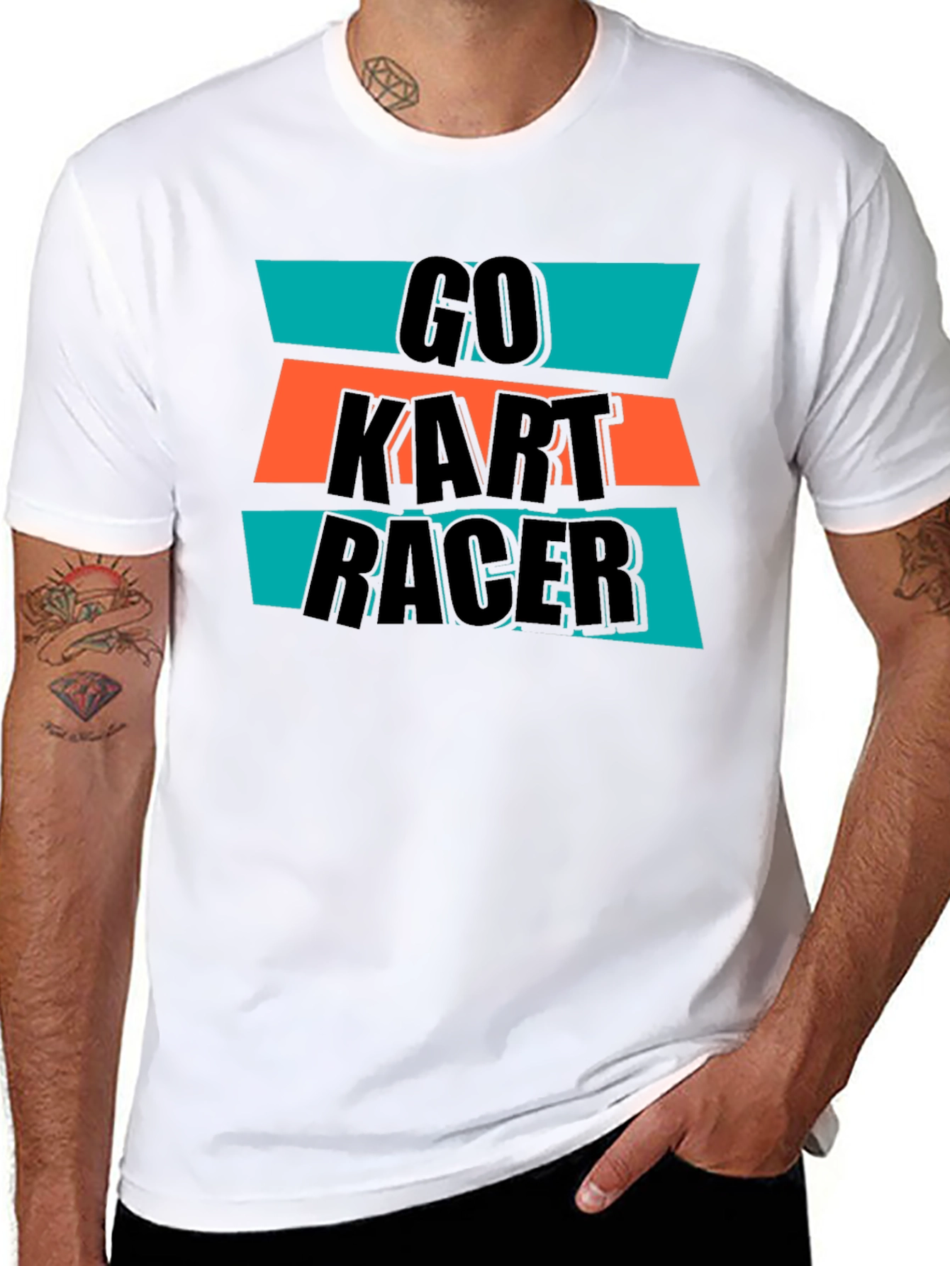 Go Kart Racer Graphic Tee - Black Cotton T-Shirt