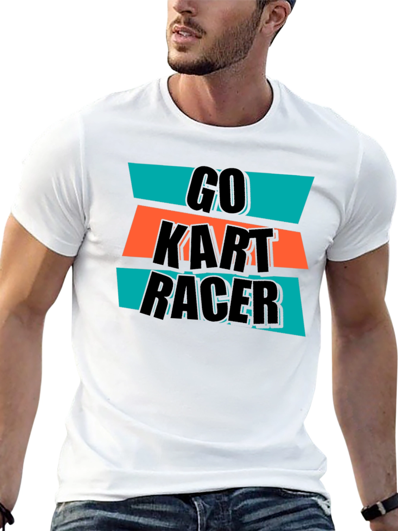 Go Kart Racer Graphic Tee - Black Cotton T-Shirt