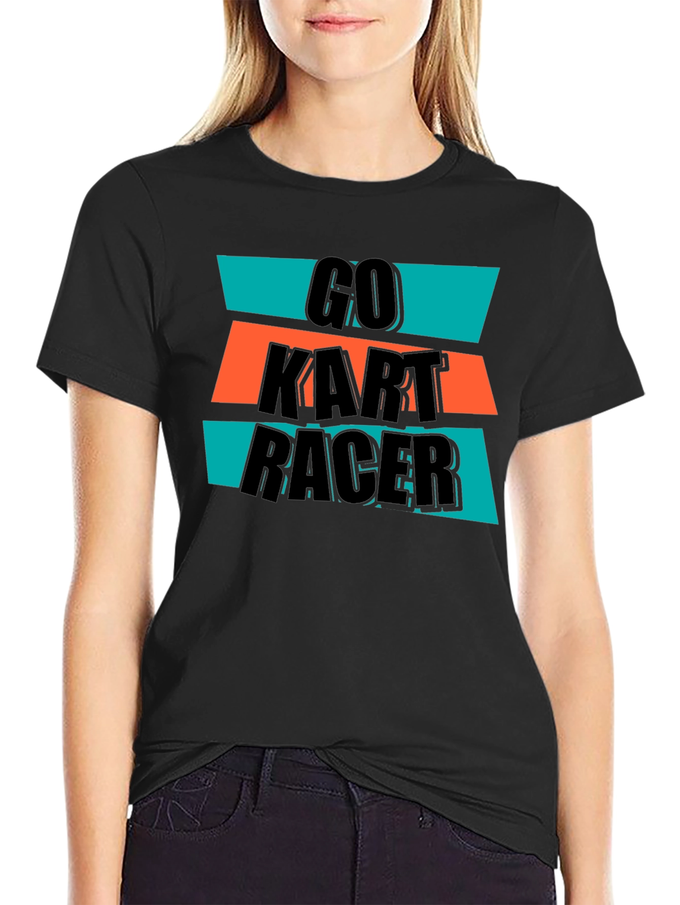 Go Kart Racer Graphic Tee - Black Cotton T-Shirt
