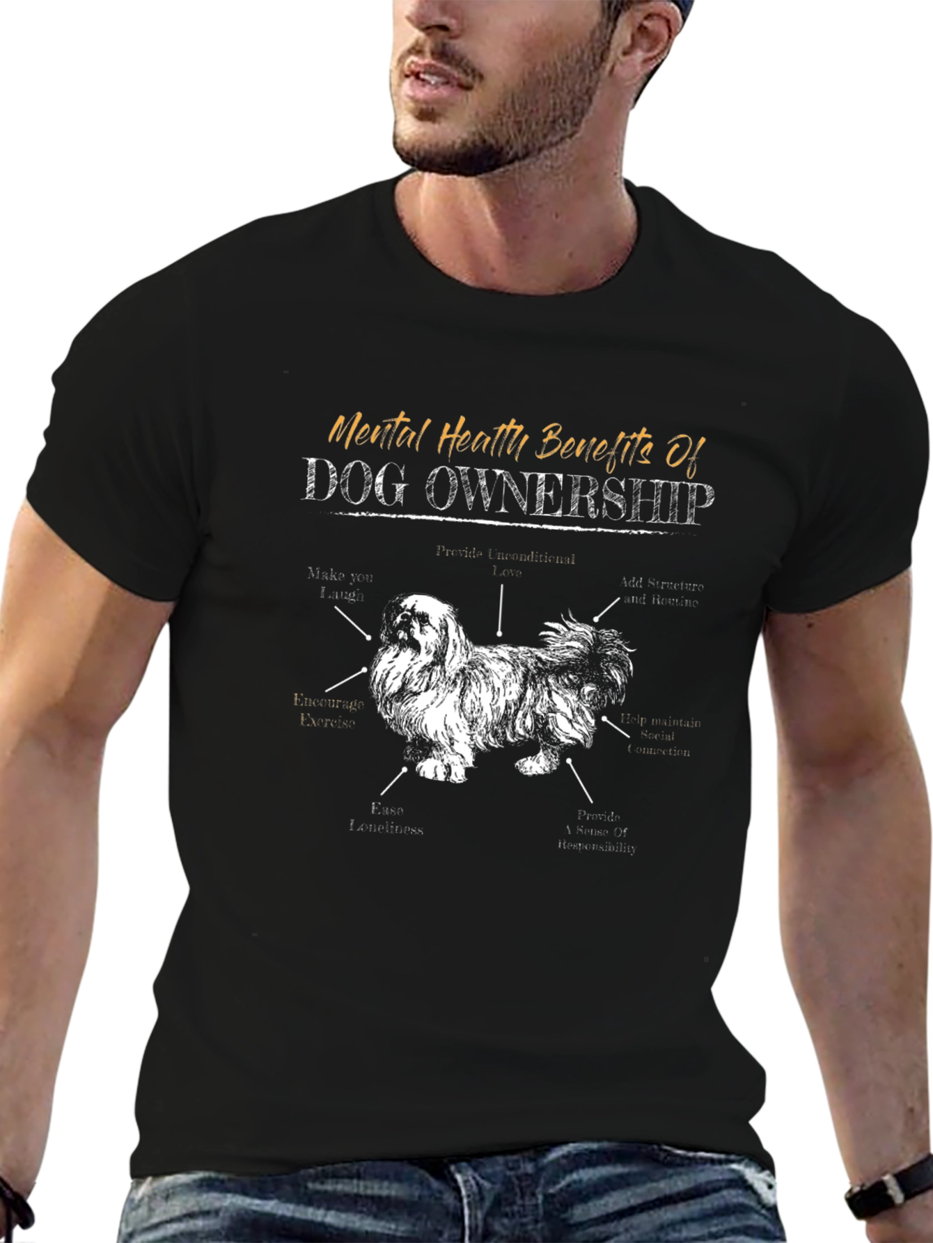 Dog Ownership Mental Health Benefits T-Shirt