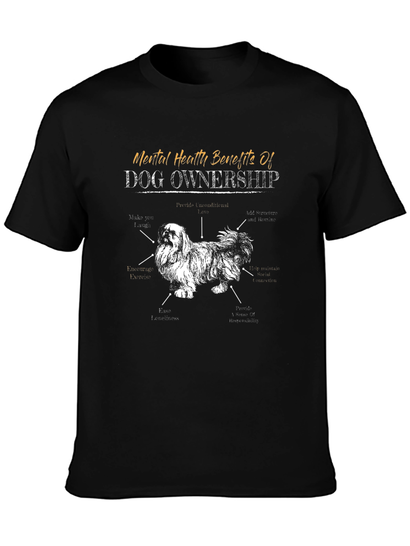 Dog Ownership Mental Health Benefits T-Shirt
