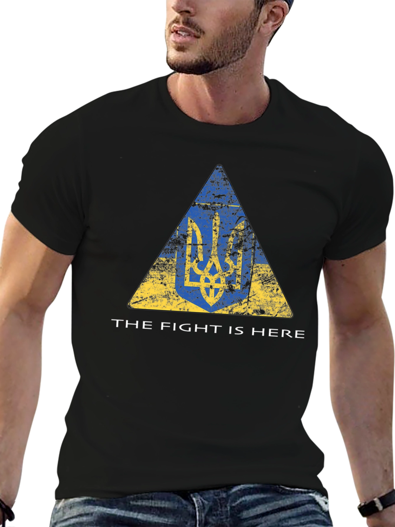 Ukraine Trident Flag T-Shirt - The Fight Is Here