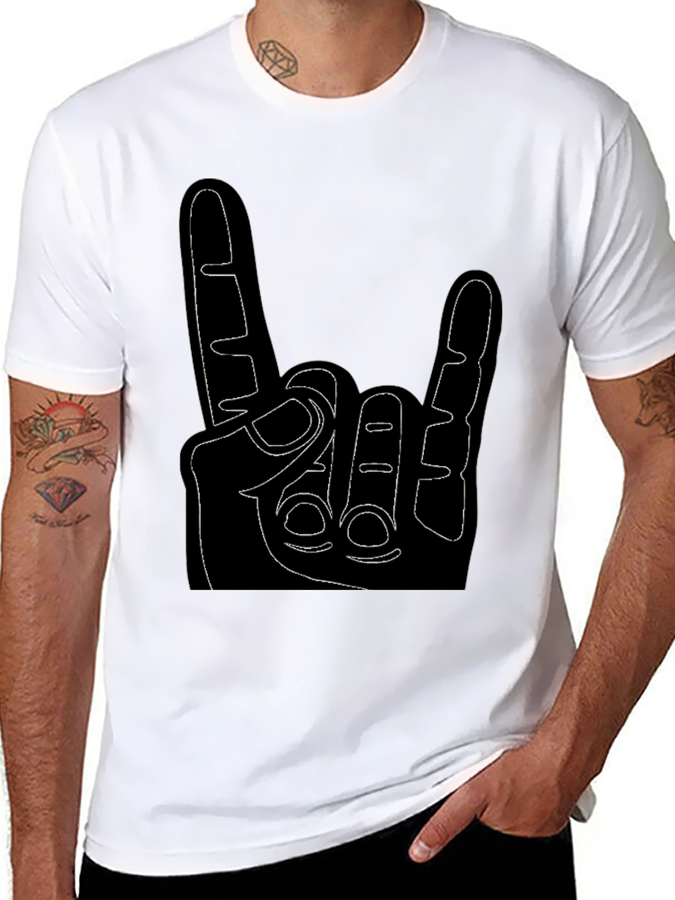Rock On Graphic Tee - Black