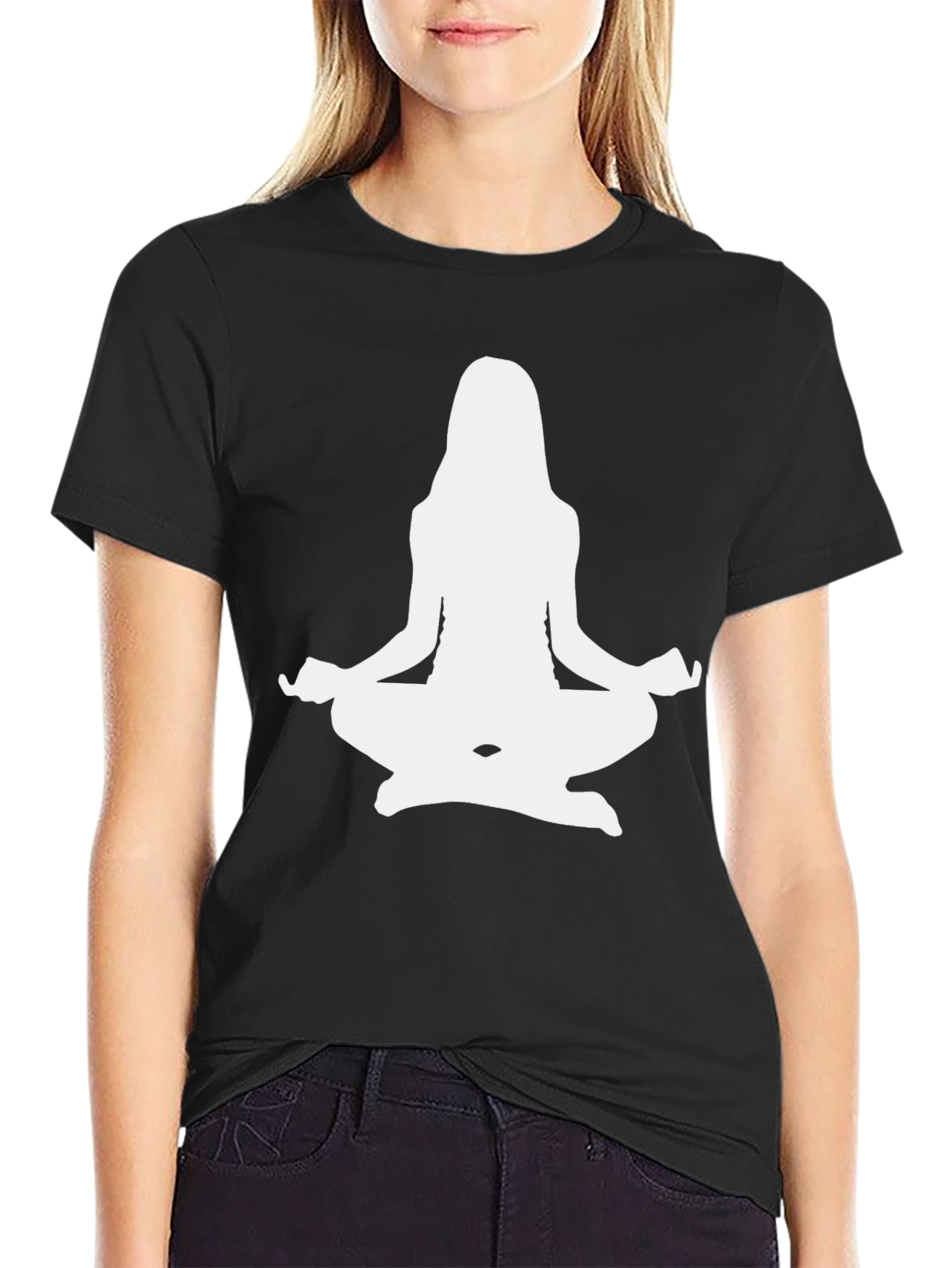 Yoga Silhouette Black T-Shirt