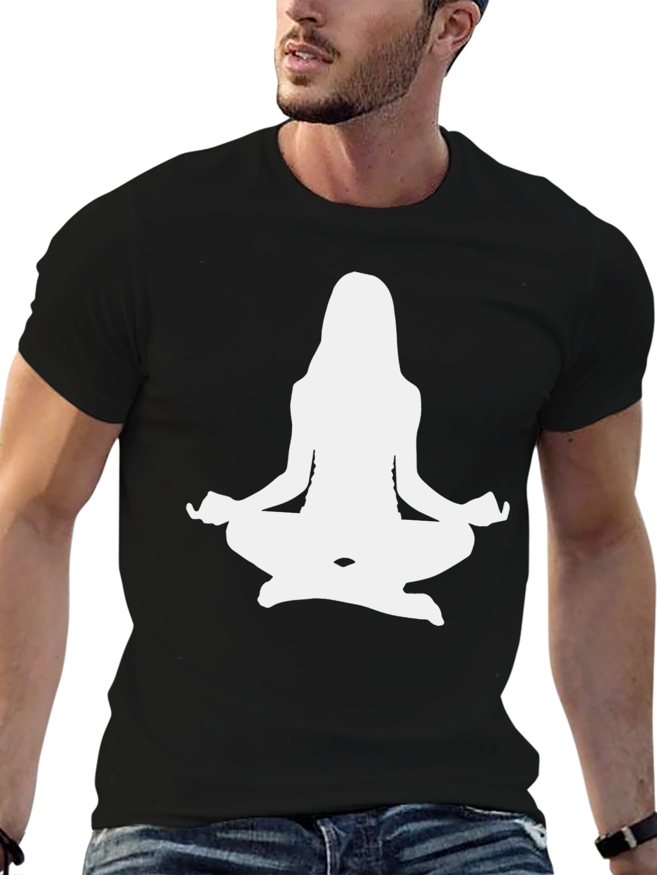 Yoga Silhouette Black T-Shirt