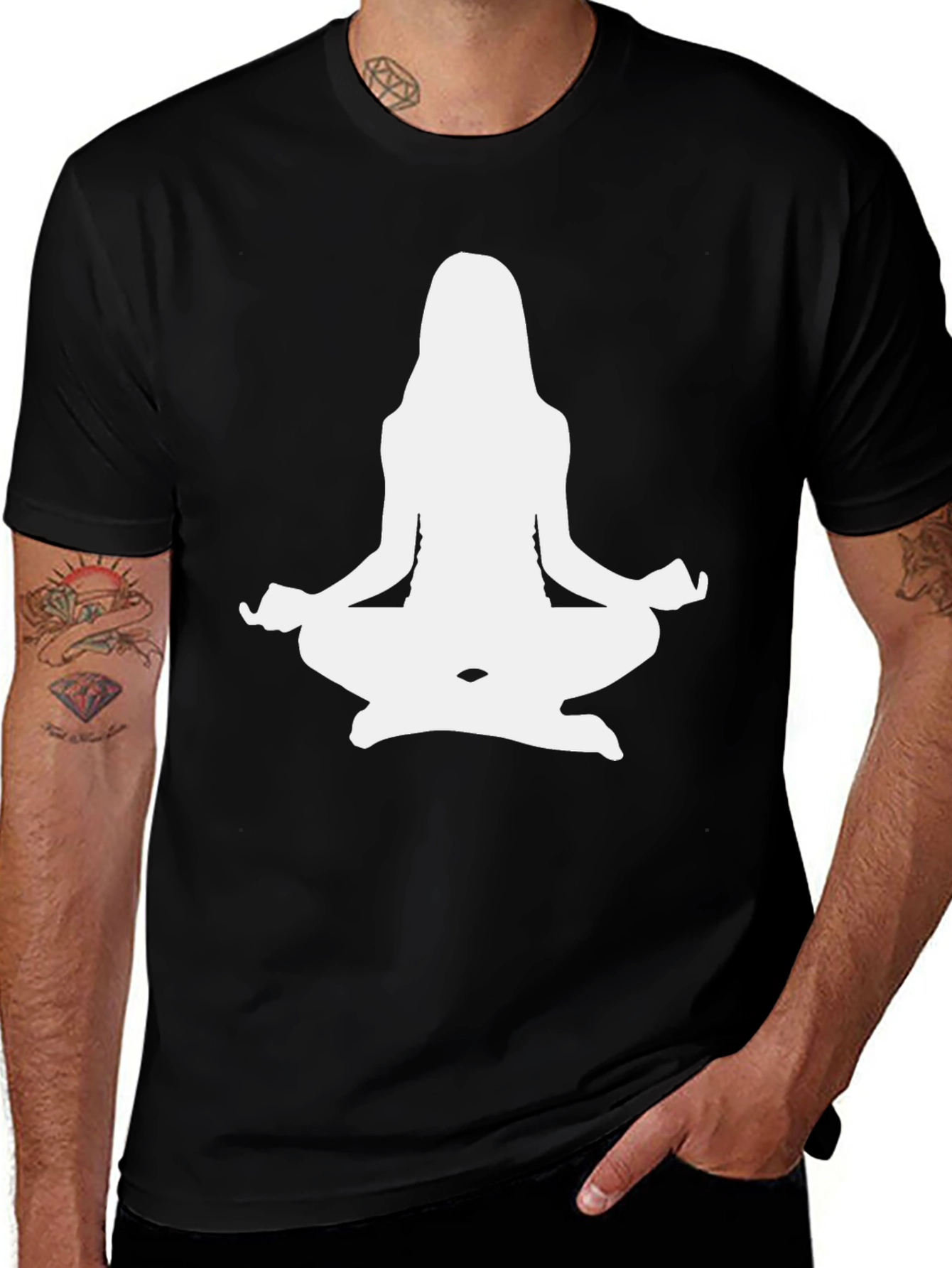 Yoga Silhouette Black T-Shirt