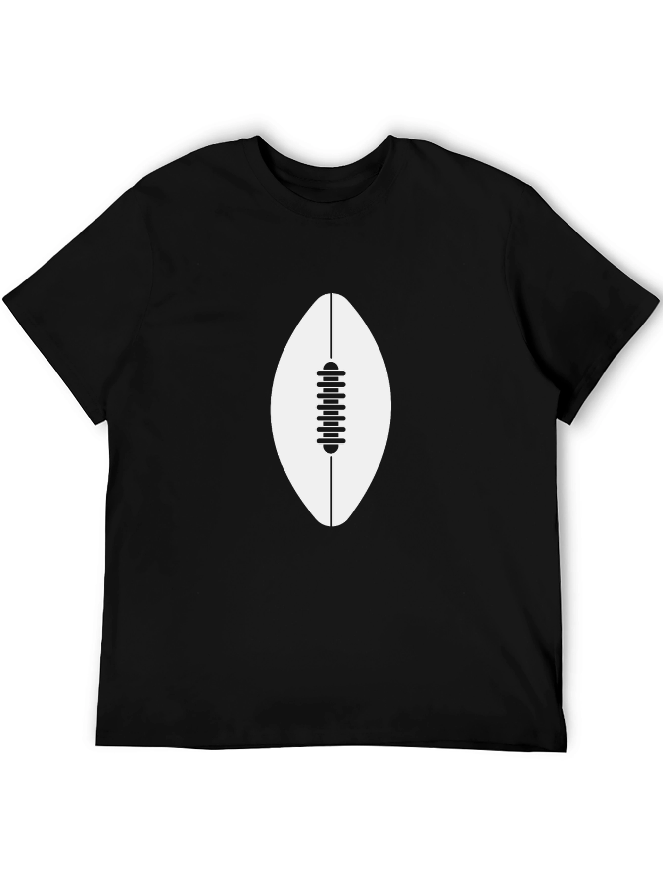 Mens Black T-Shirt with Football Graphic
