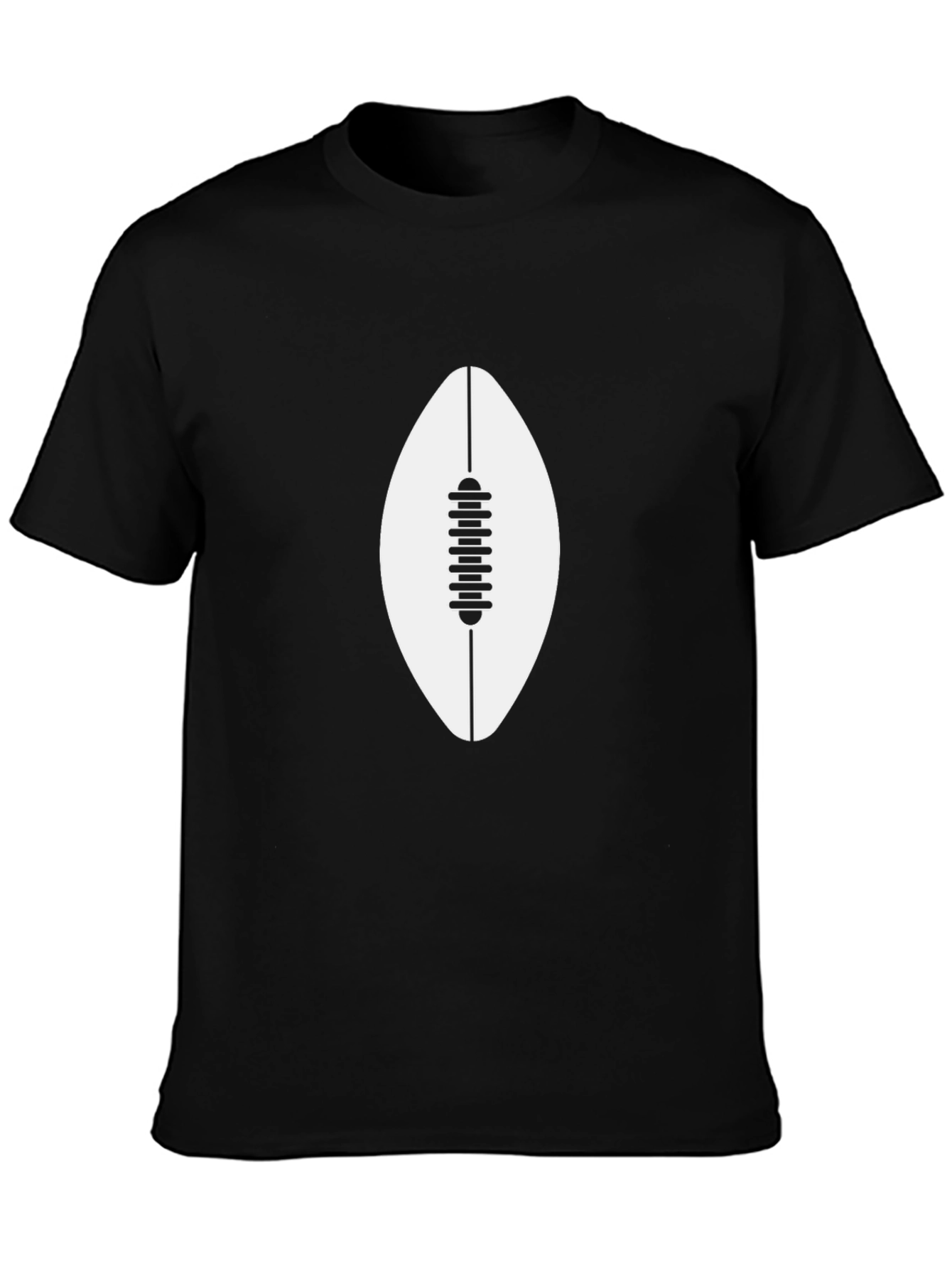 Mens Black T-Shirt with Football Graphic