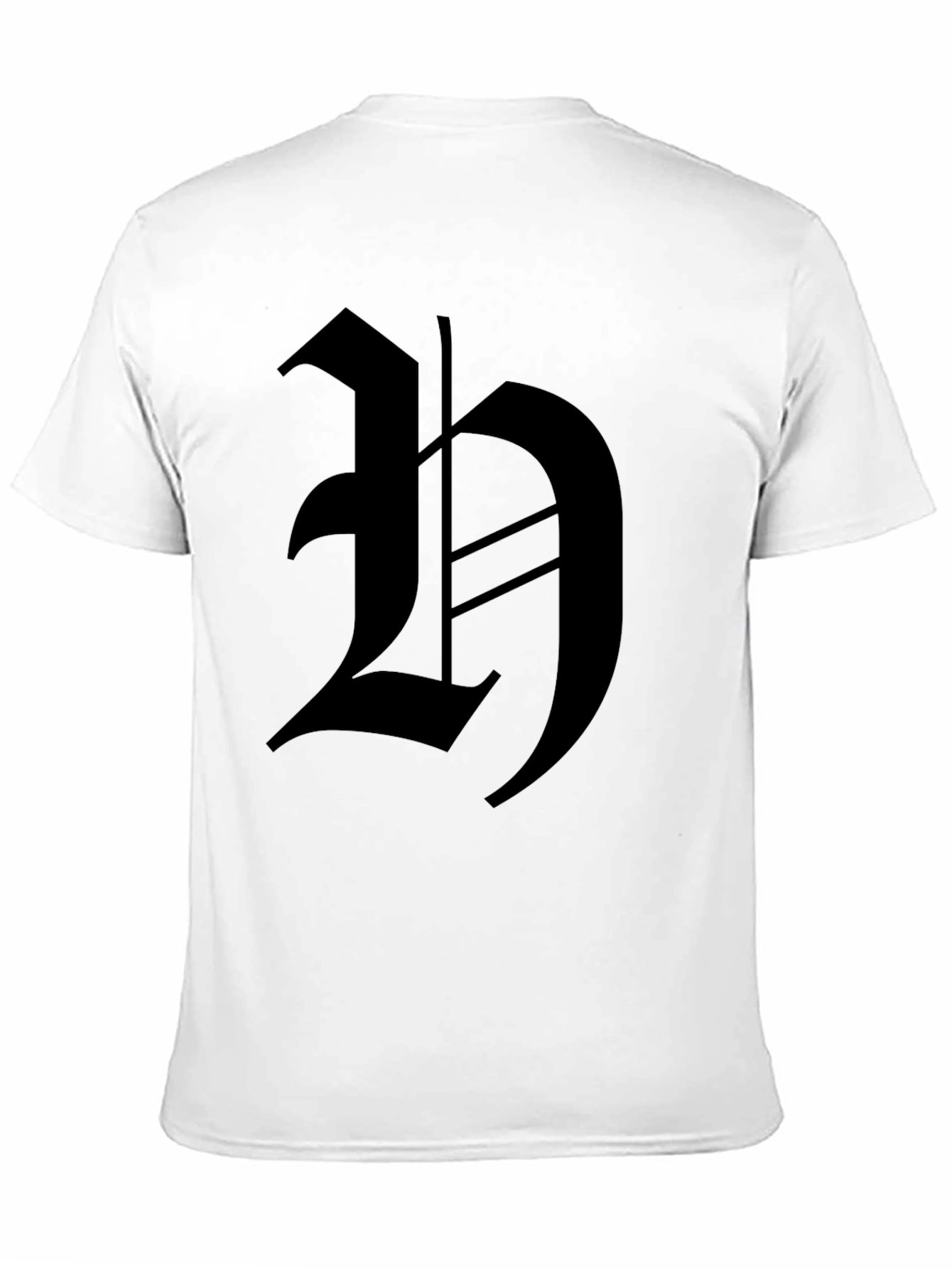 Mens Black T-Shirt with Gothic H Design