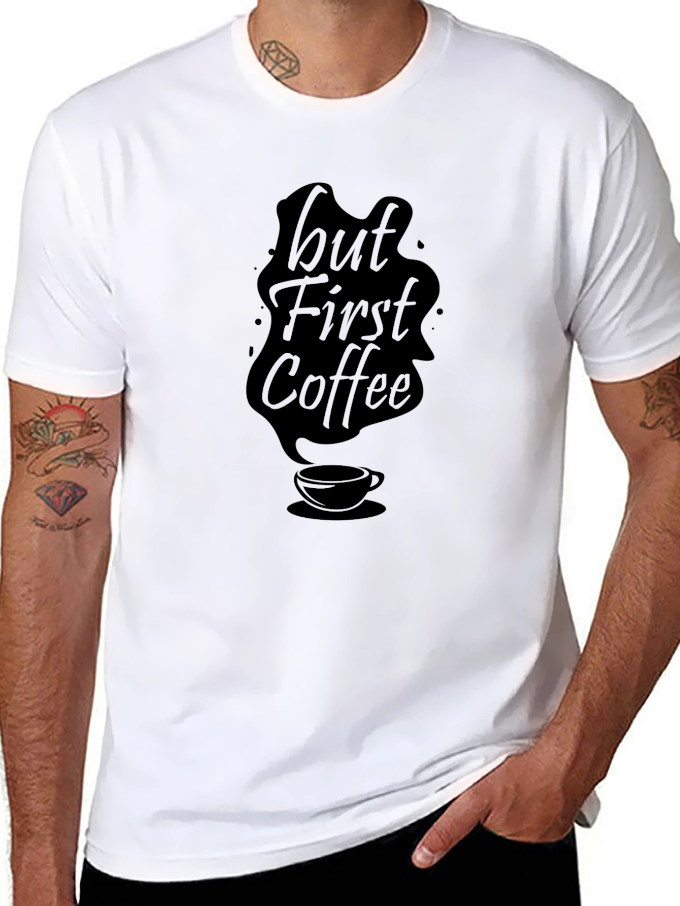 But First Coffee Black Graphic Tee