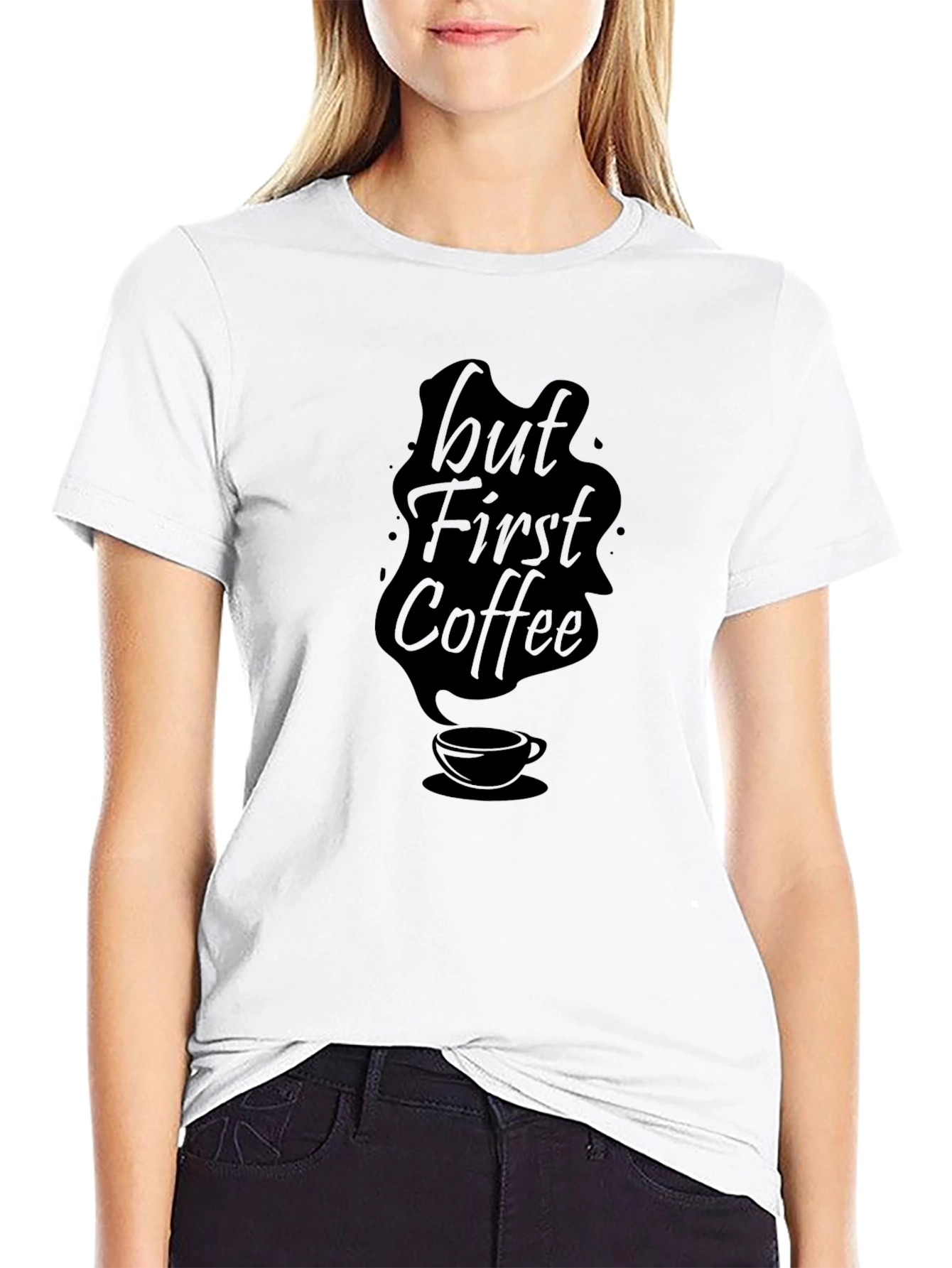 But First Coffee Black Graphic Tee