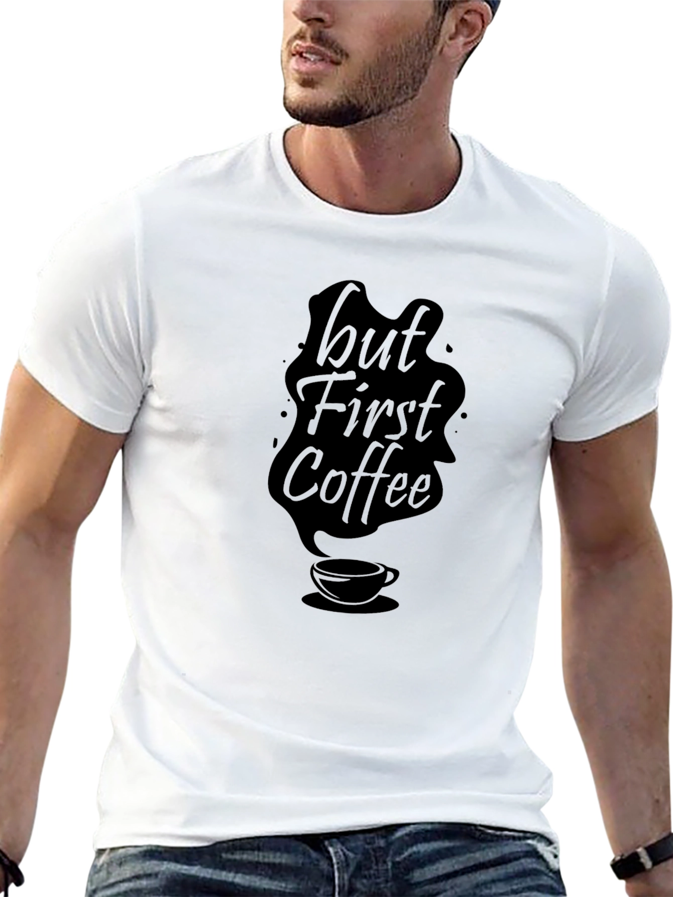 But First Coffee Black Graphic Tee