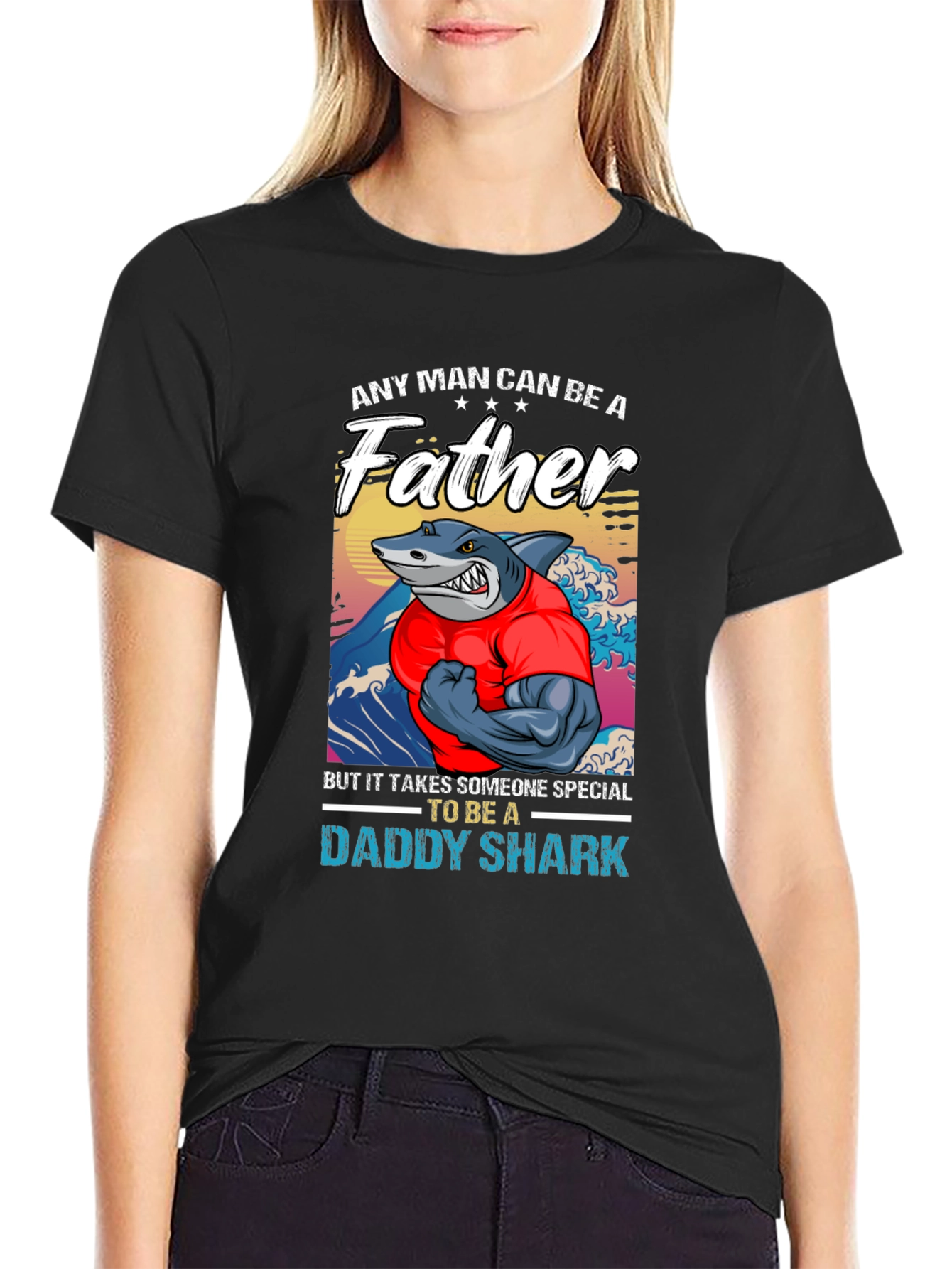 Daddy Shark Fathers Day T-Shirt