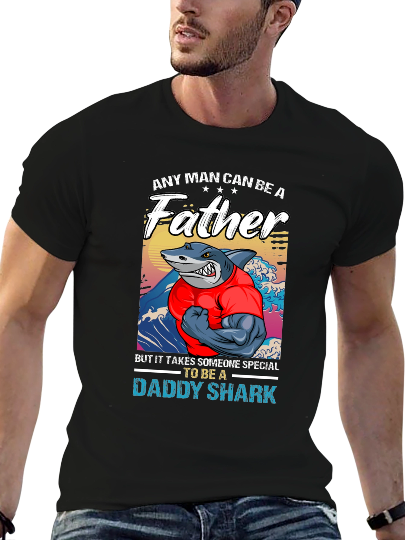 Daddy Shark Fathers Day T-Shirt