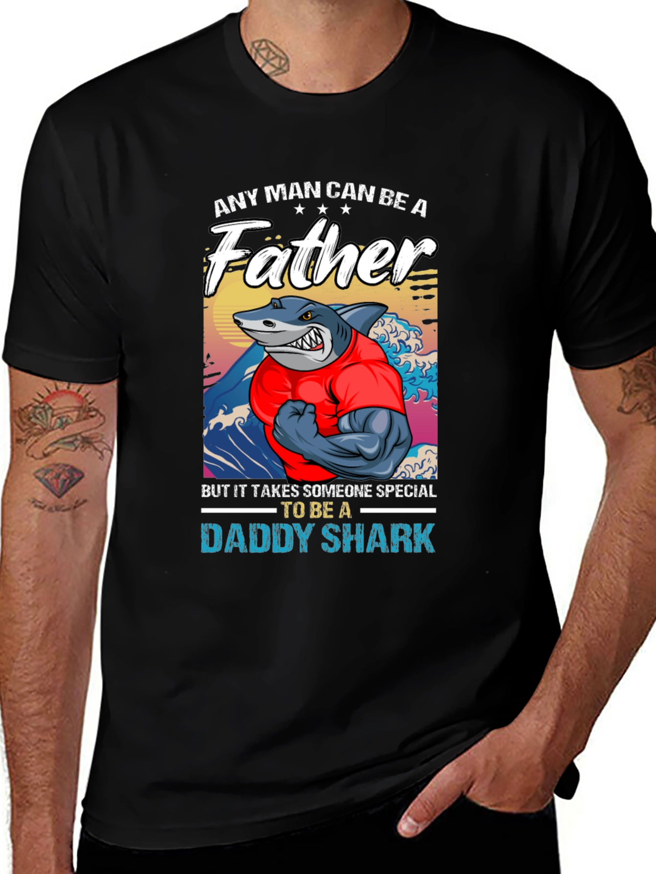Daddy Shark Fathers Day T-Shirt