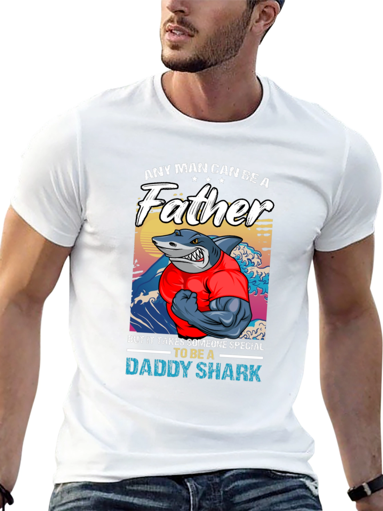 Daddy Shark Fathers Day T-Shirt