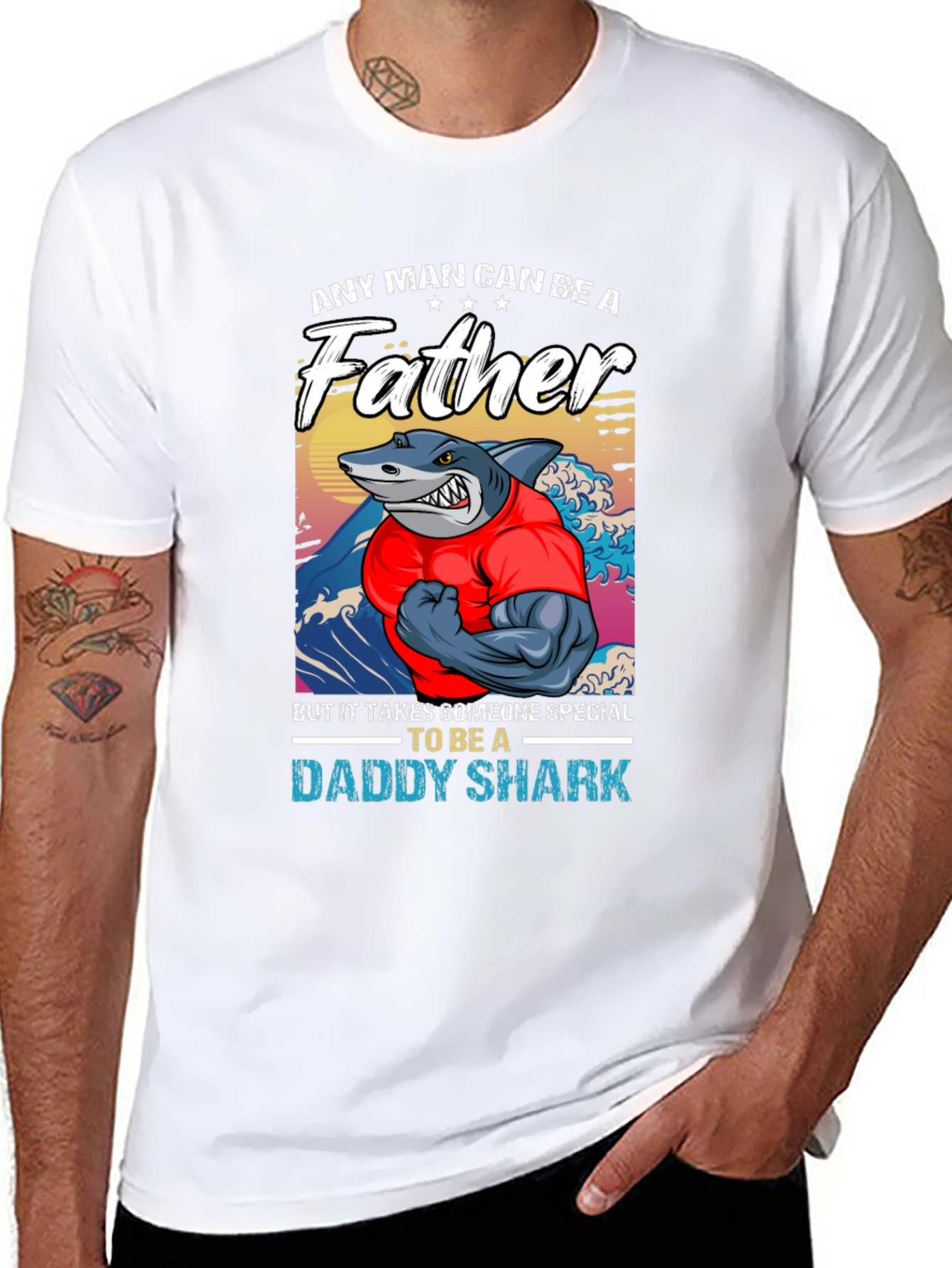 Daddy Shark Fathers Day T-Shirt