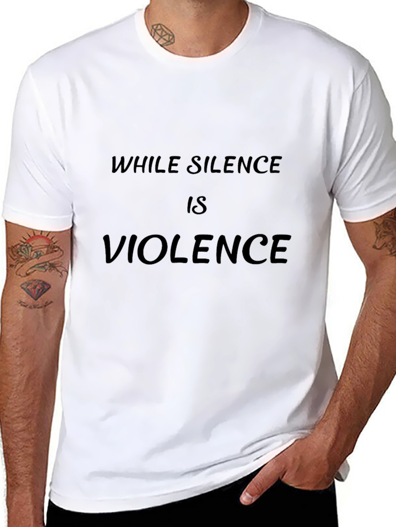 While Silence is Violence Black T-Shirt
