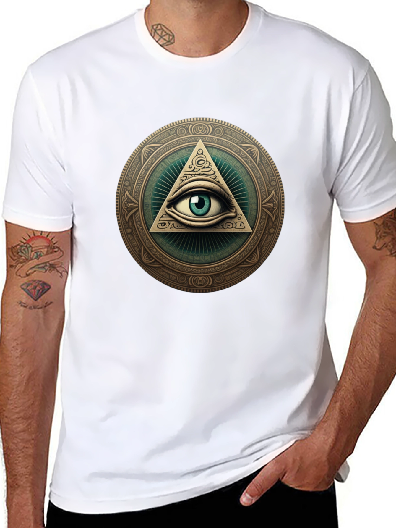 Illuminati Eye Graphic T-Shirt - All Seeing Eye Design