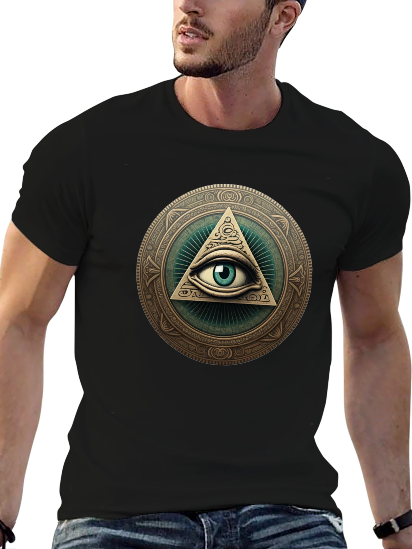 Illuminati Eye Graphic T-Shirt - All Seeing Eye Design