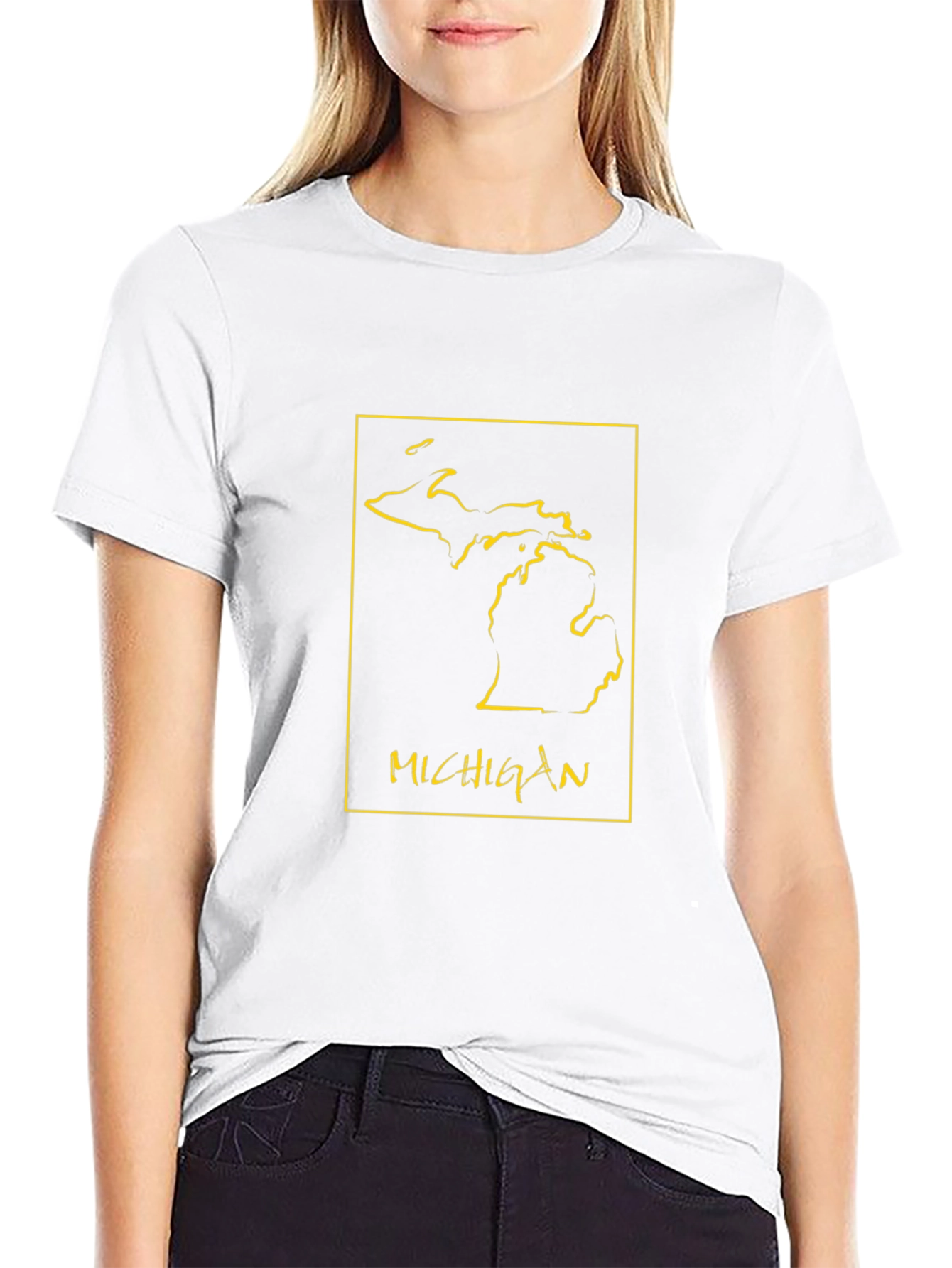 Michigan State Outline Graphic Tee - Black