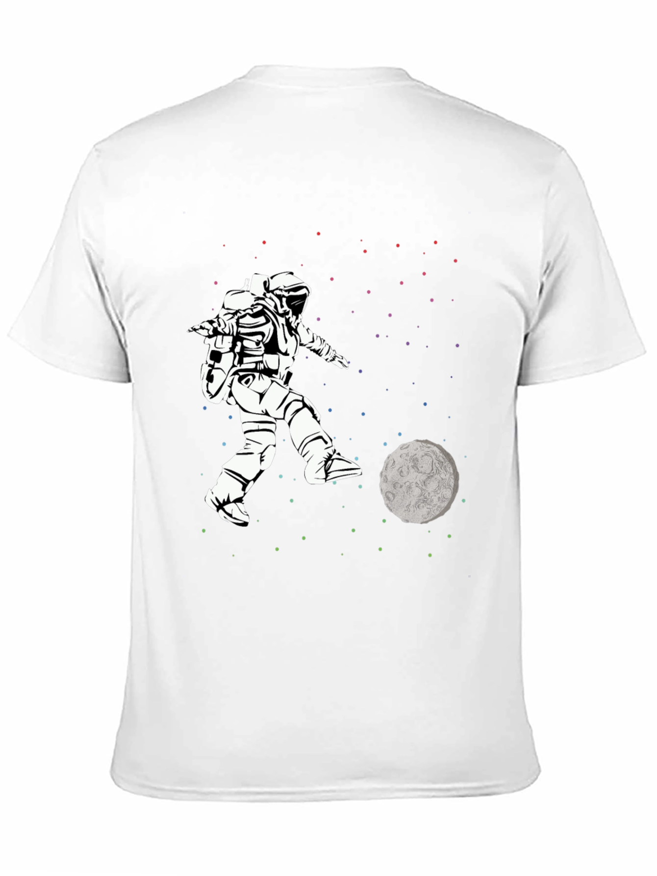Astronaut Kicking Moon T-Shirt - Space Soccer Tee