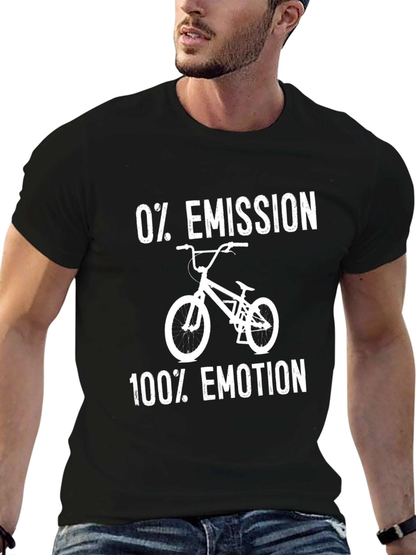 0% Emission 100% Emotion Black T-Shirt - Bicycle