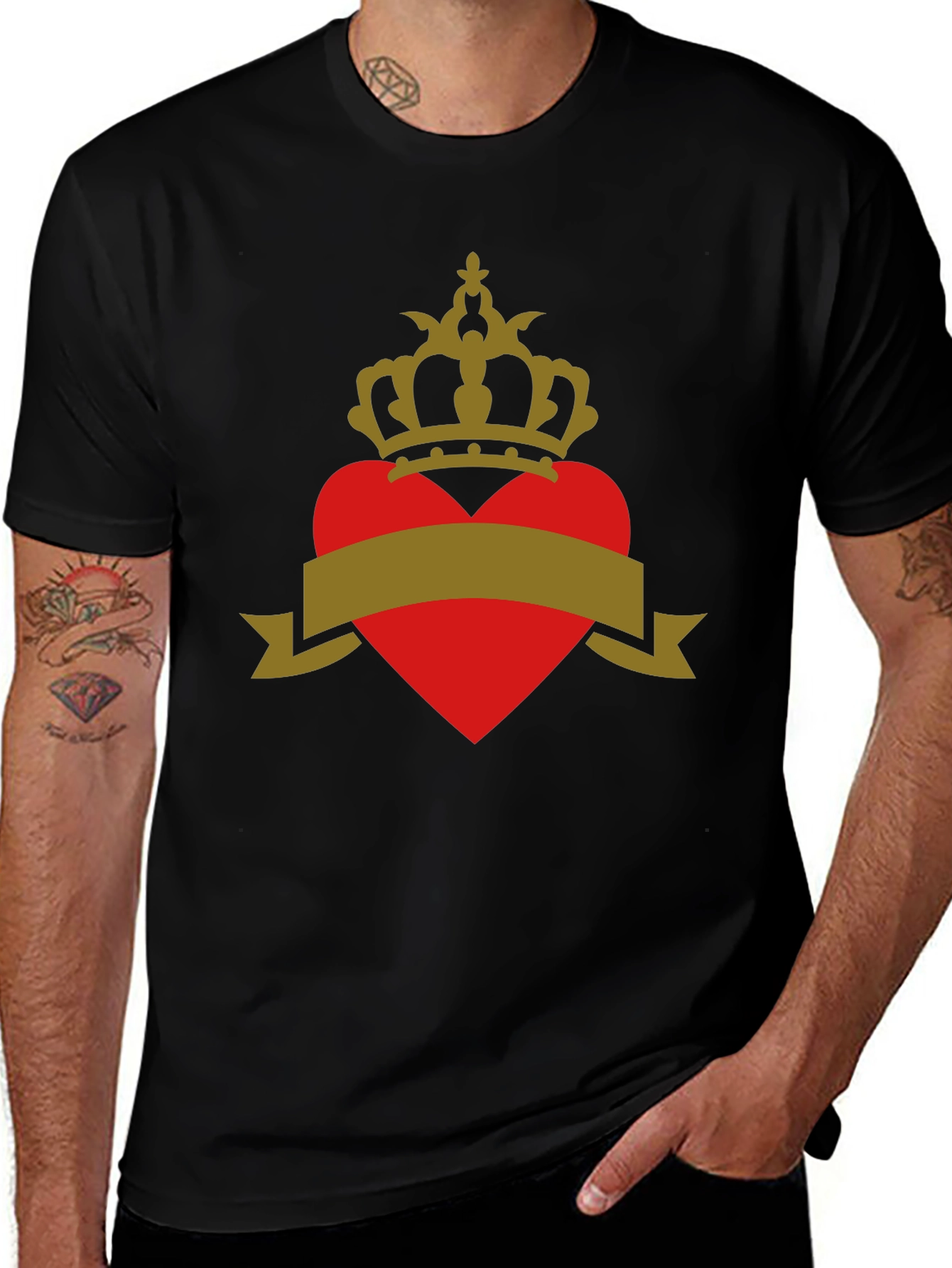 Crowned Heart Tee - Stylish Graphic T-Shirt