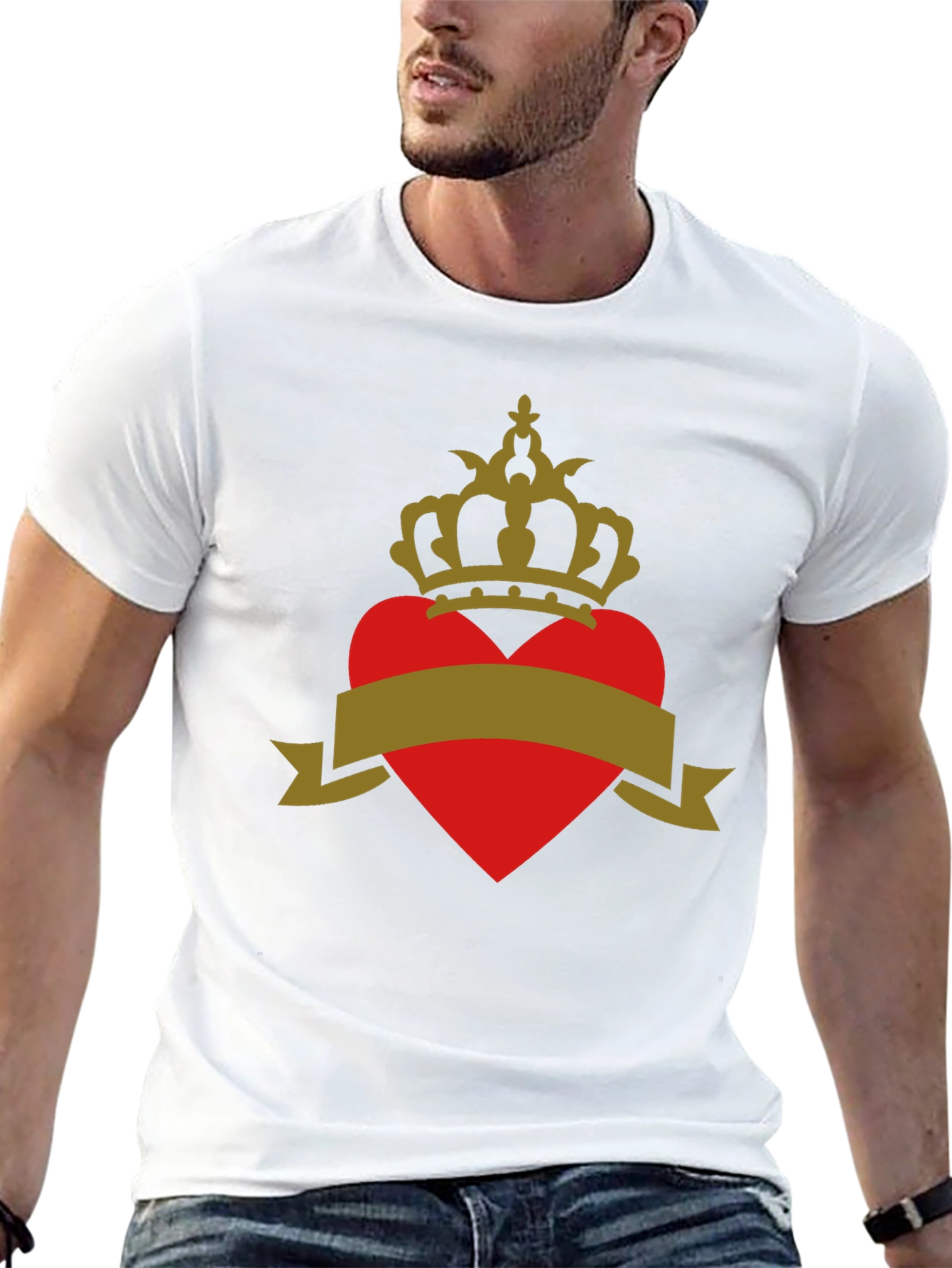 Crowned Heart Tee - Stylish Graphic T-Shirt