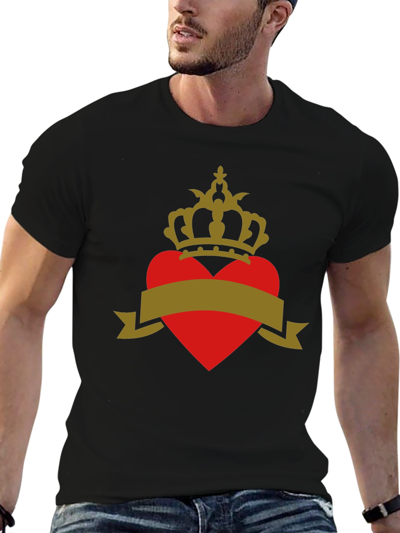 Crowned Heart Tee - Stylish Graphic T-Shirt