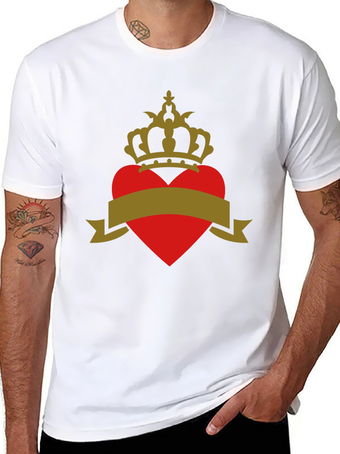 Crowned Heart Tee - Stylish Graphic T-Shirt