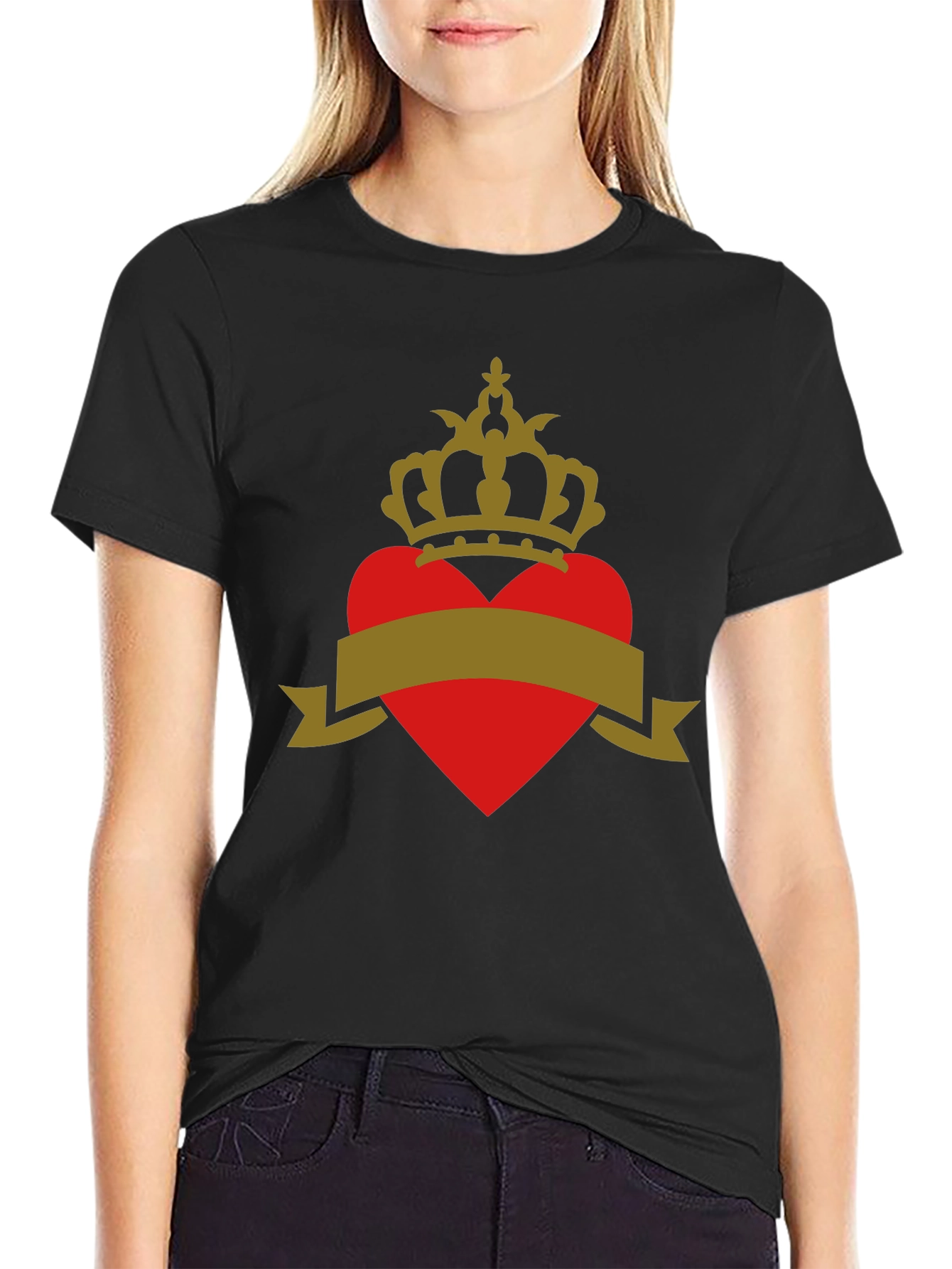 Crowned Heart Tee - Stylish Graphic T-Shirt