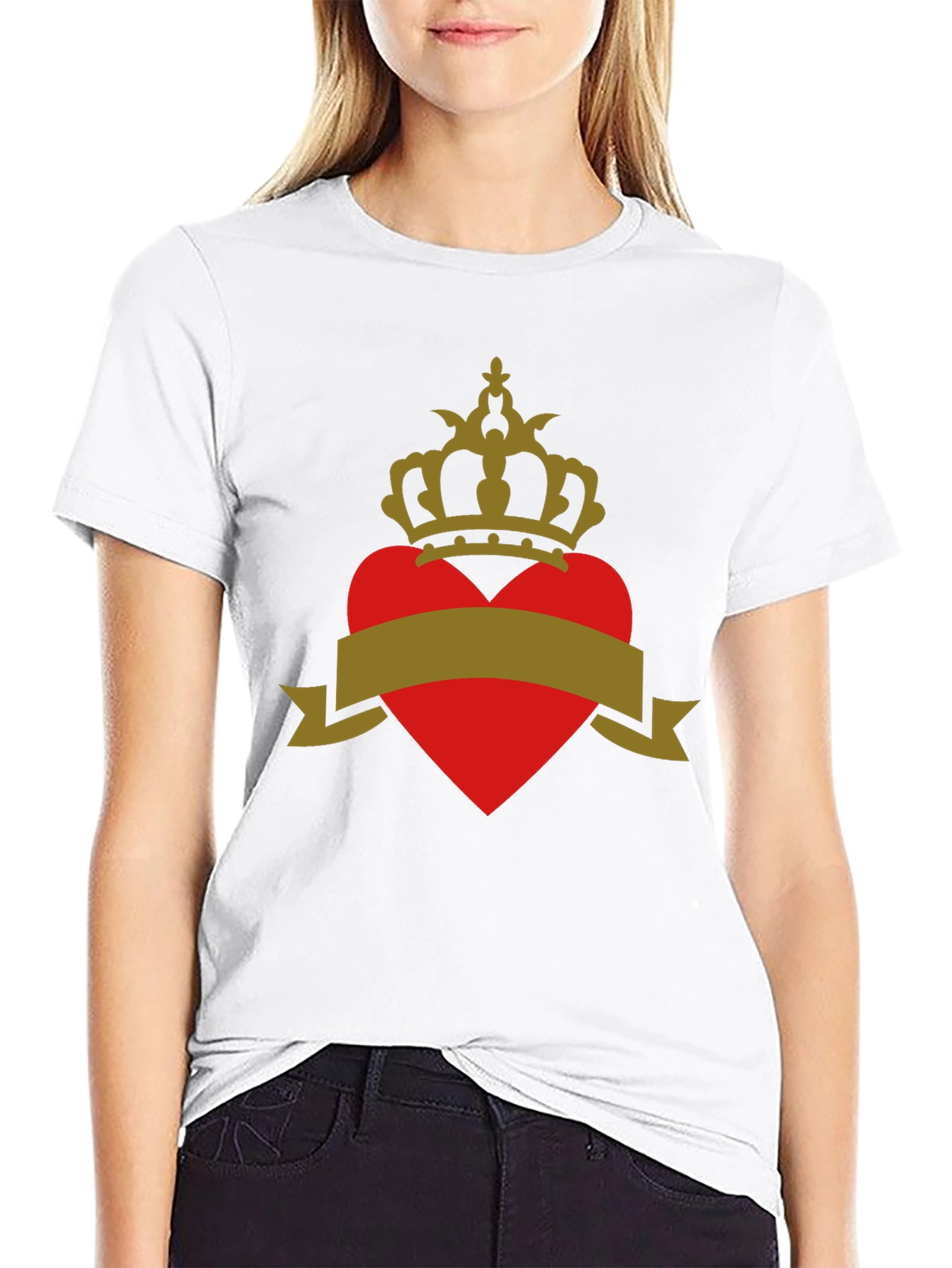 Crowned Heart Tee - Stylish Graphic T-Shirt