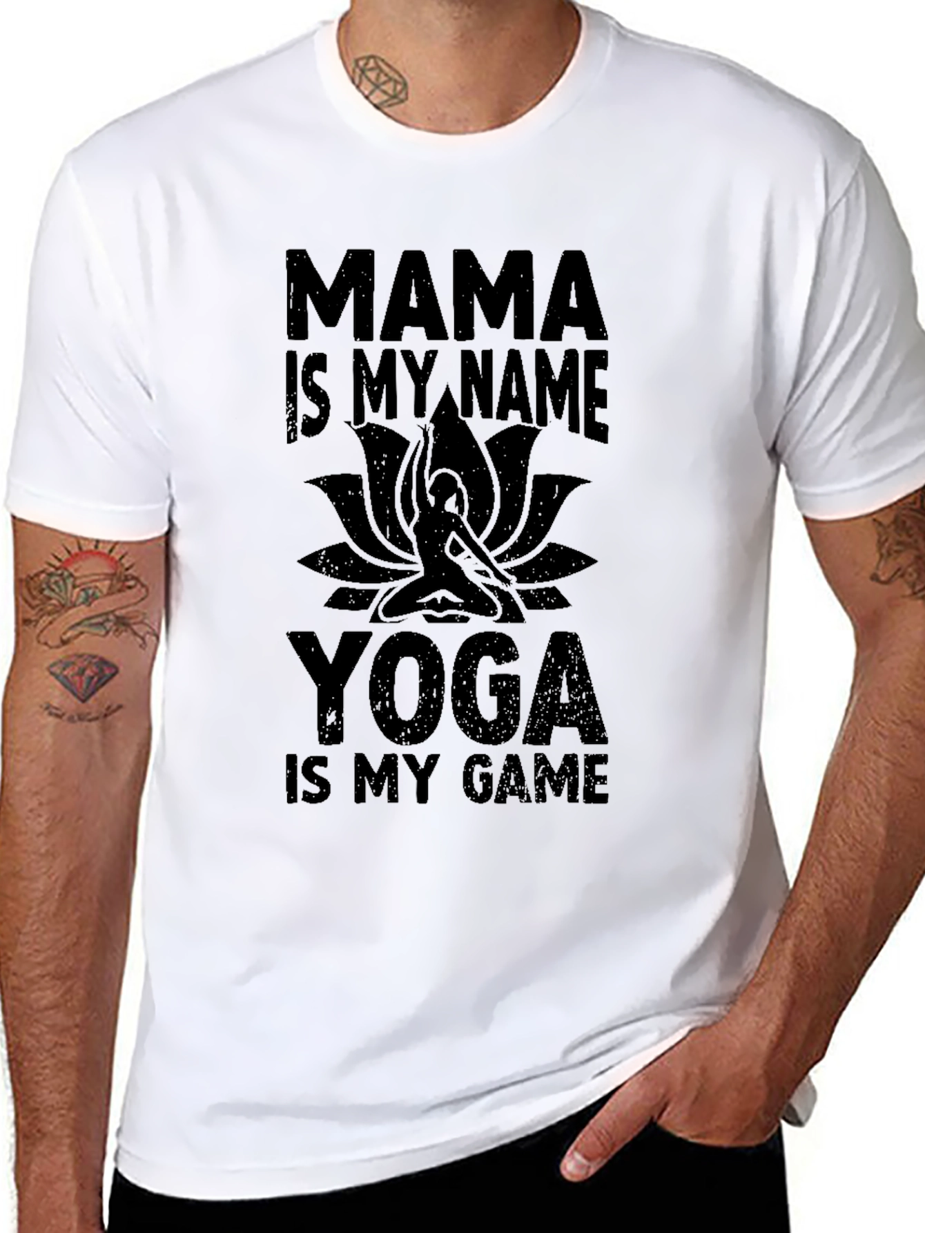 Mama Yoga T-Shirt - Black Cotton Tee