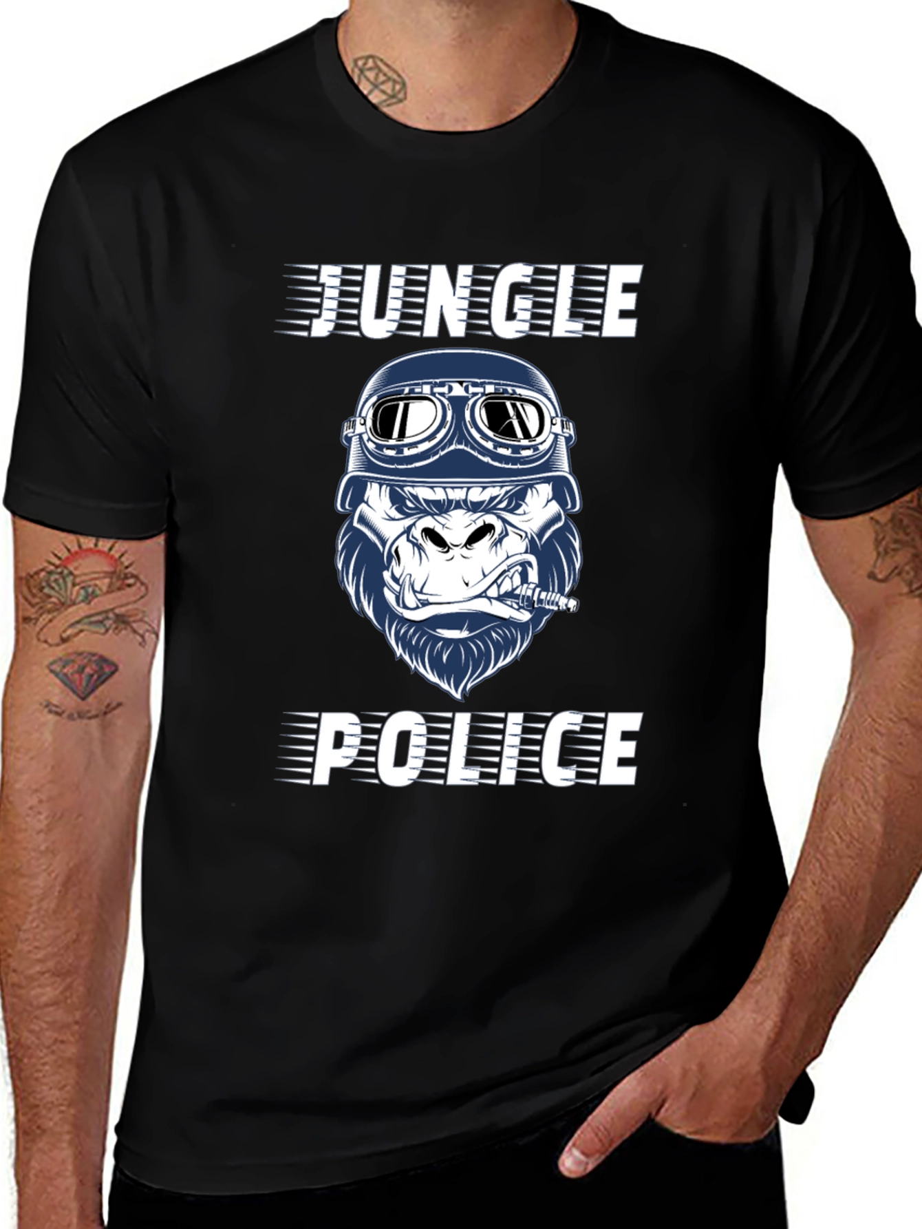 Jungle Police Gorilla Graphic T-Shirt