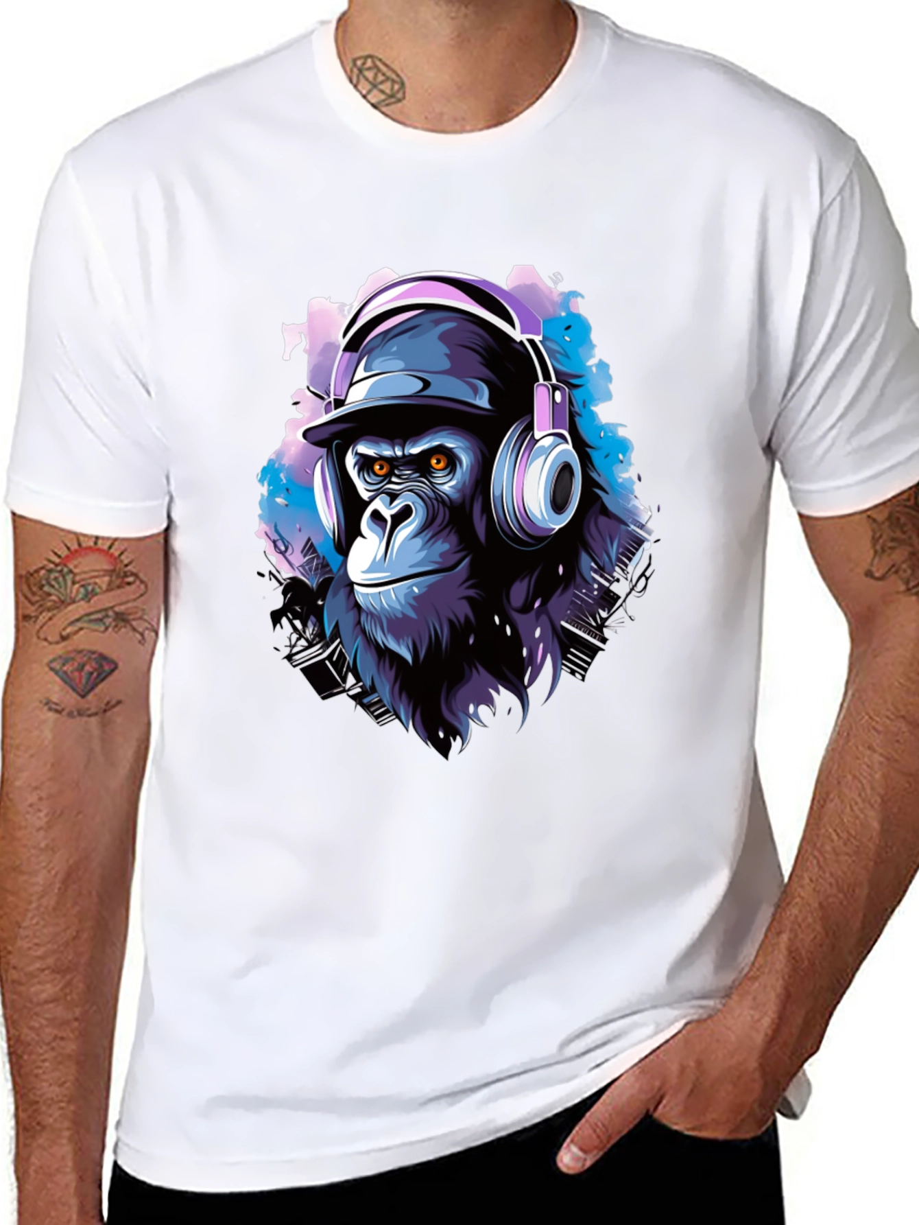 Cool Gorilla DJ Black T-Shirt