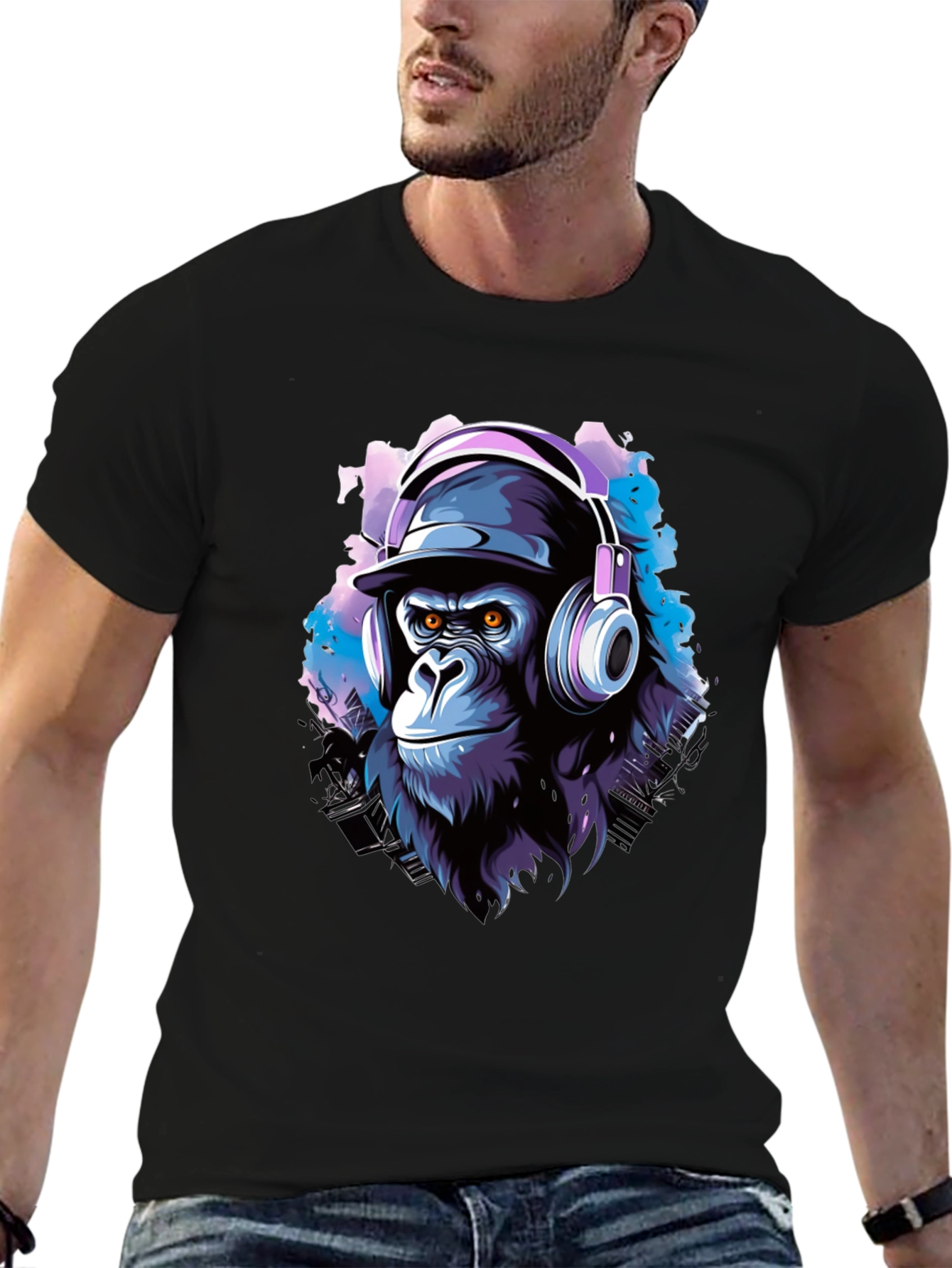 Cool Gorilla DJ Black T-Shirt