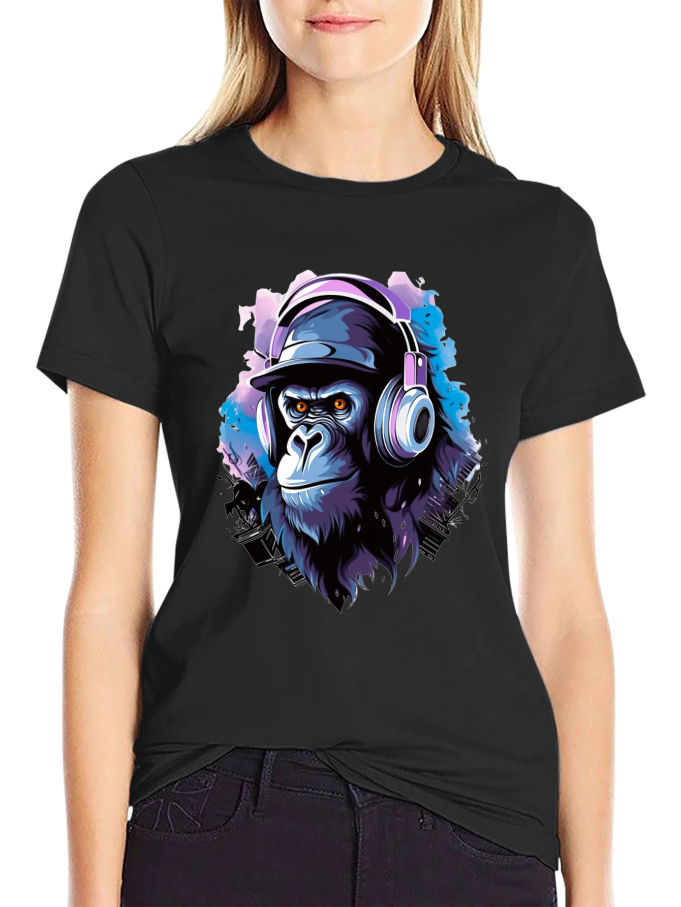 Cool Gorilla DJ Black T-Shirt