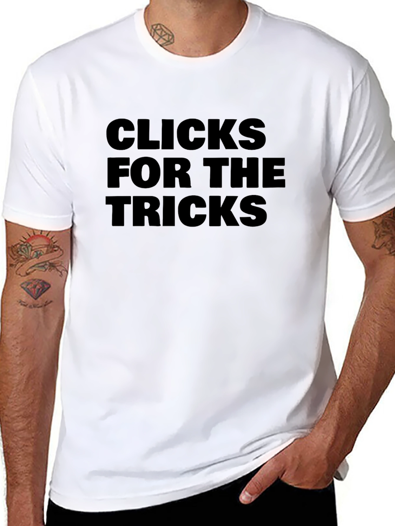 Clicks For The Tricks Black Graphic Tee