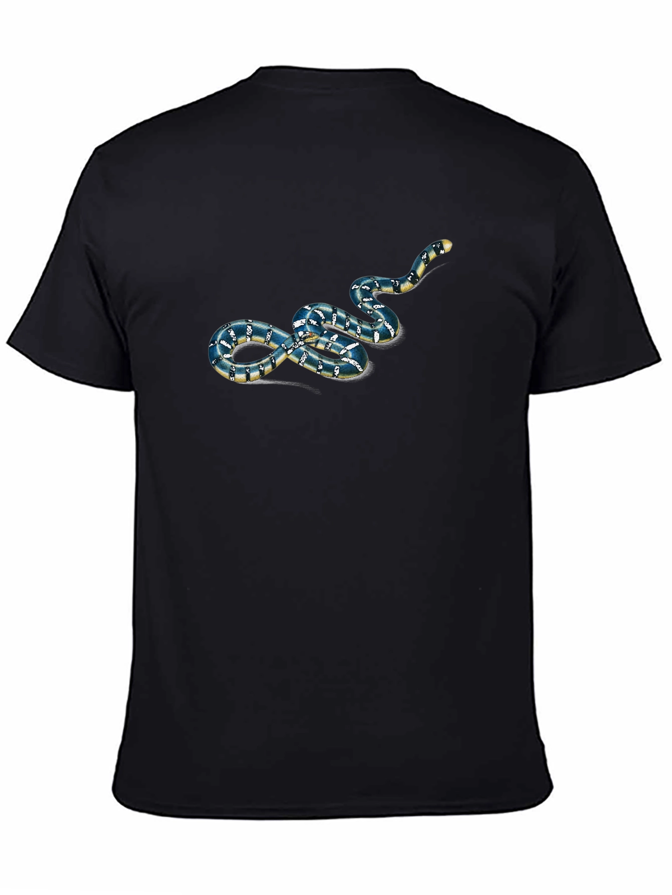 Snake Graphic Print Black T-Shirt