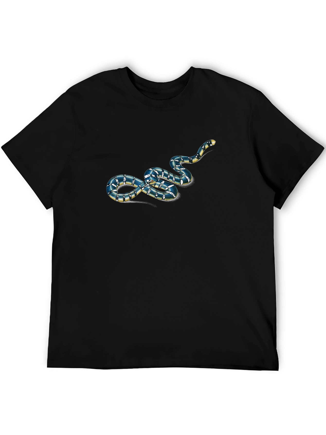 Snake Graphic Print Black T-Shirt