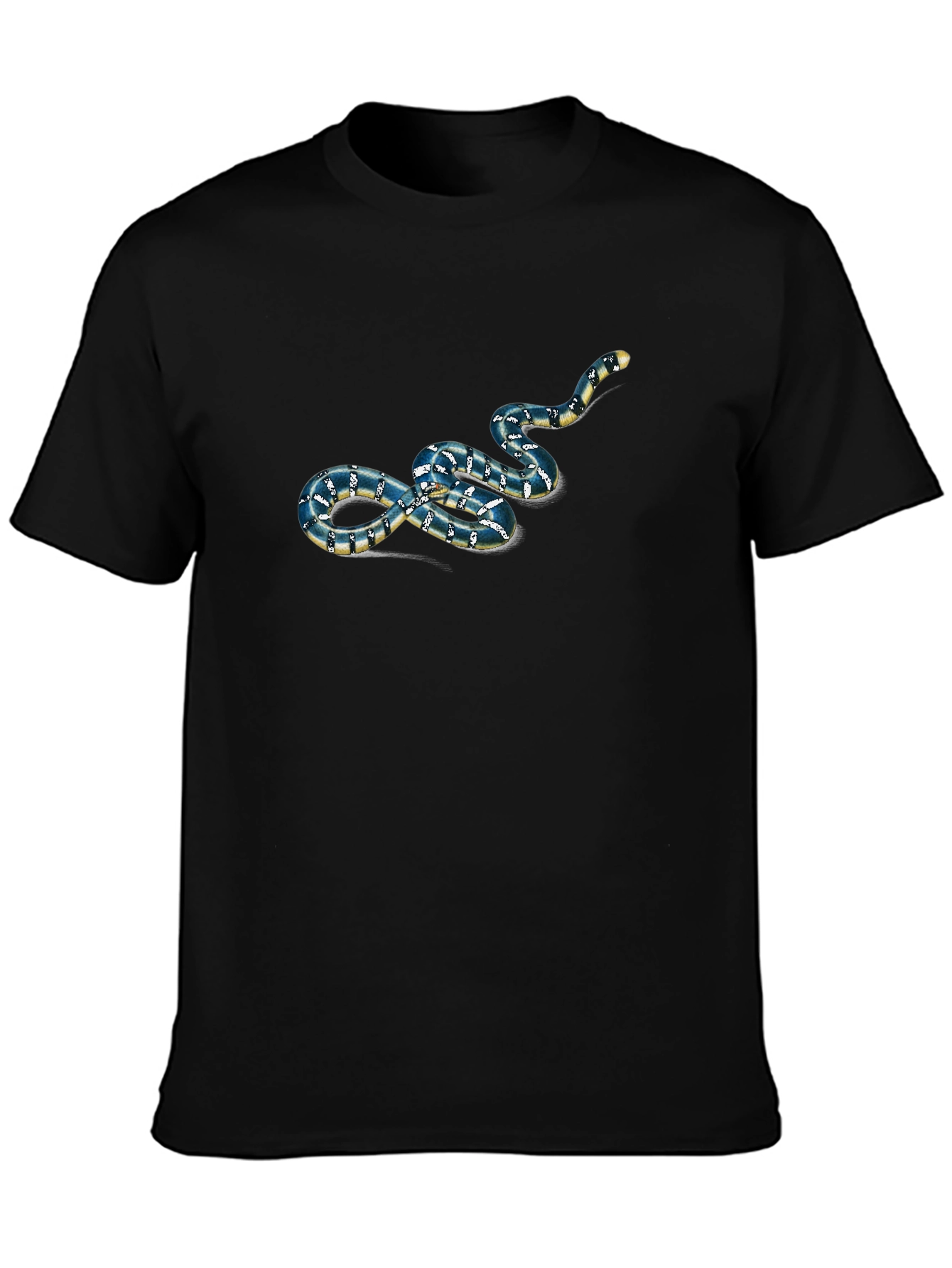 Snake Graphic Print Black T-Shirt
